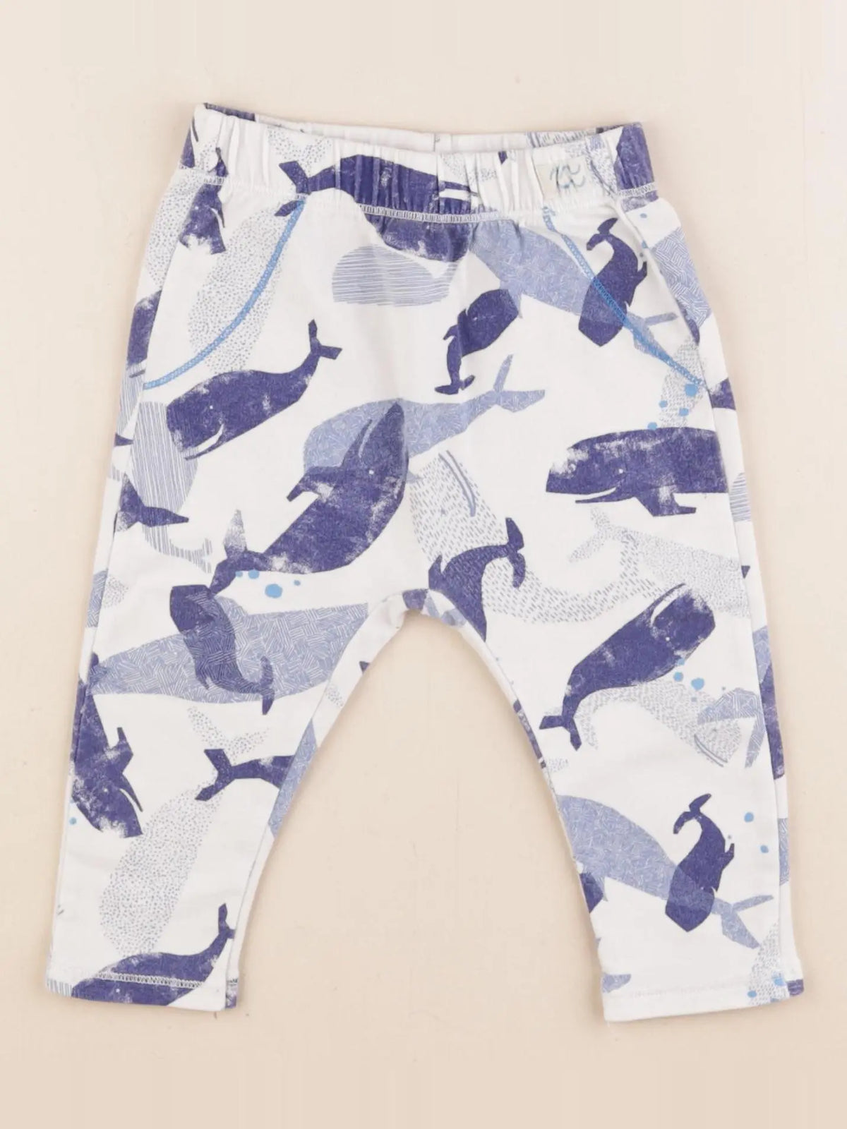 Zara - legging blanc, bleu - 9/12 mois