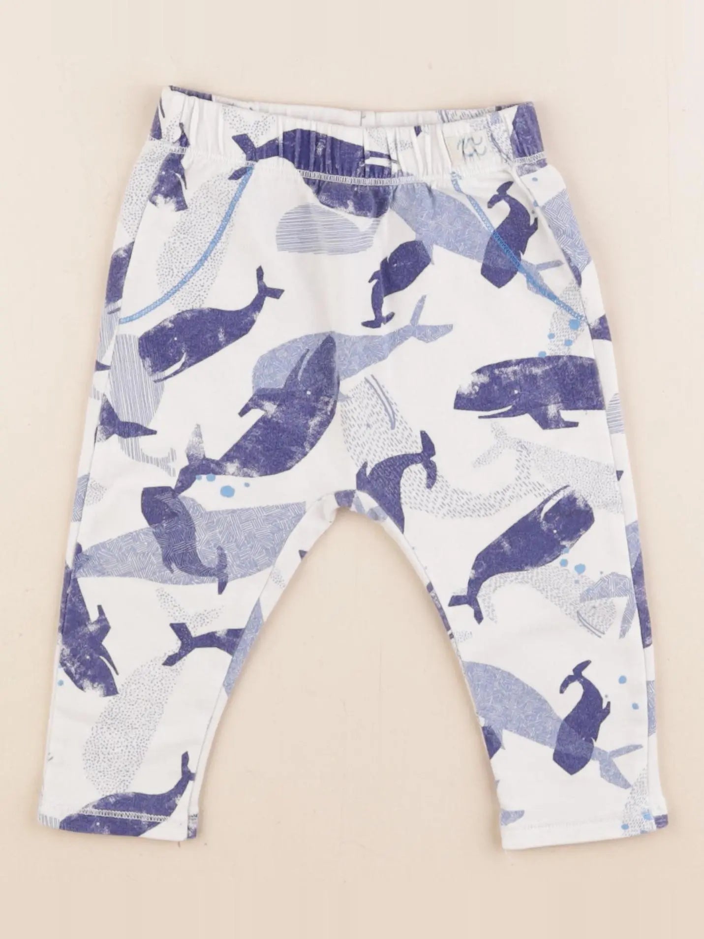 Zara - legging blanc, bleu - 9/12 mois