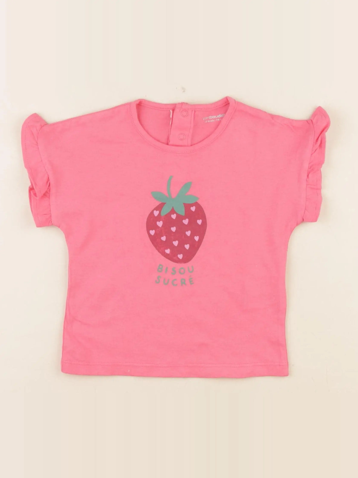 Vertbaudet - tee-shirt rose - 12 mois