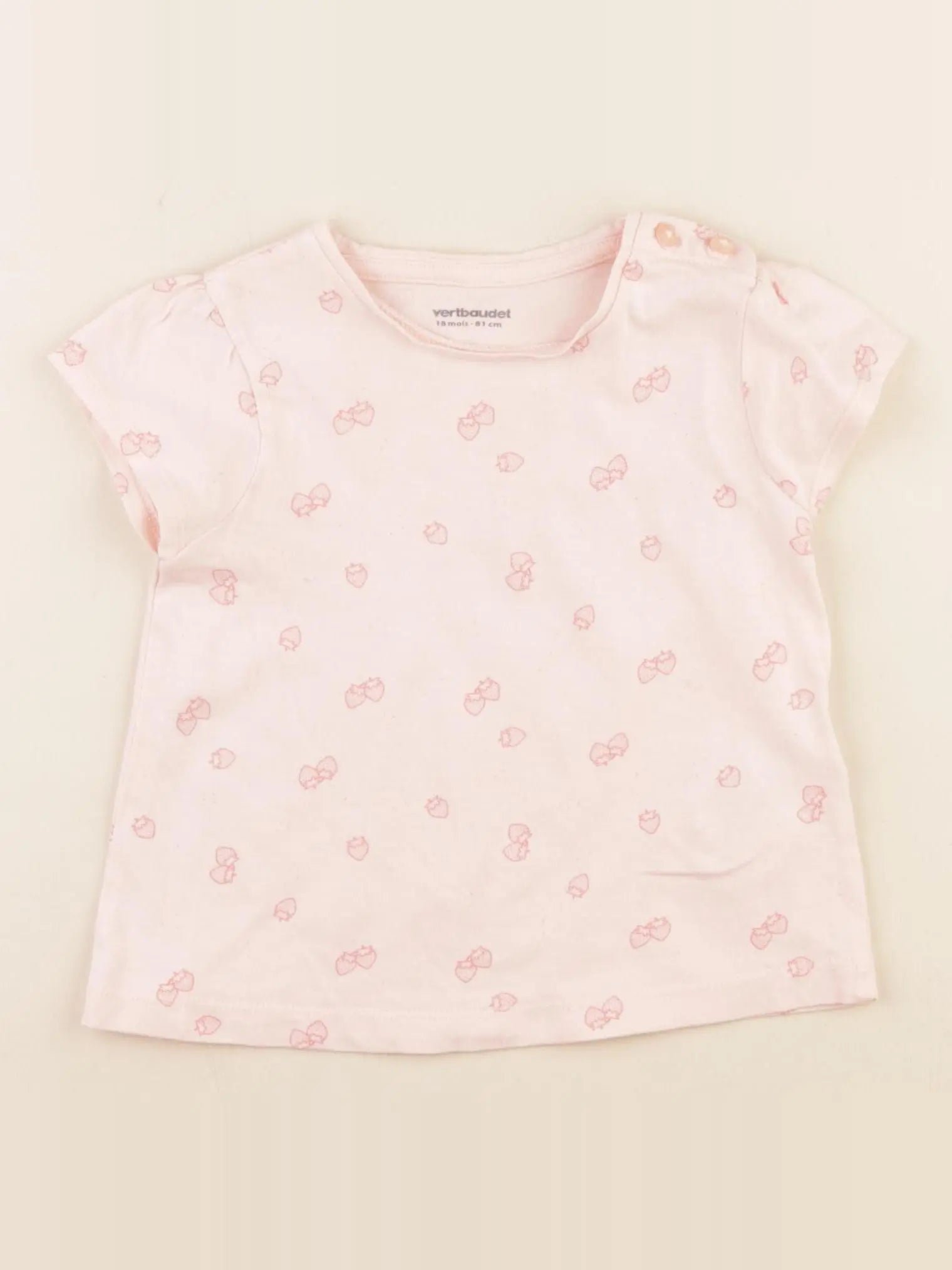 Vertbaudet - tee-shirt rose - 18 mois