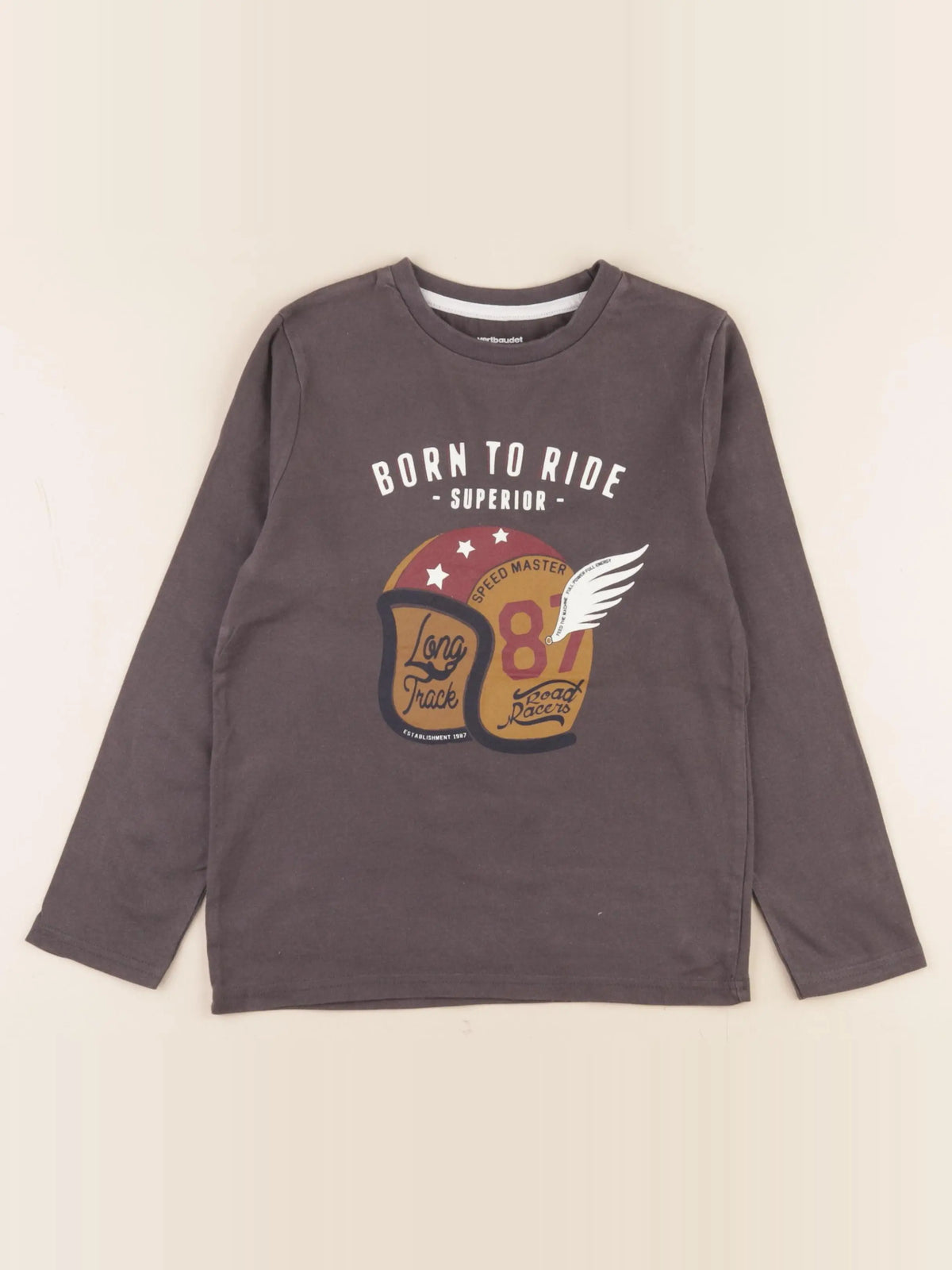 Vertbaudet - tee-shirt gris - 8 ans