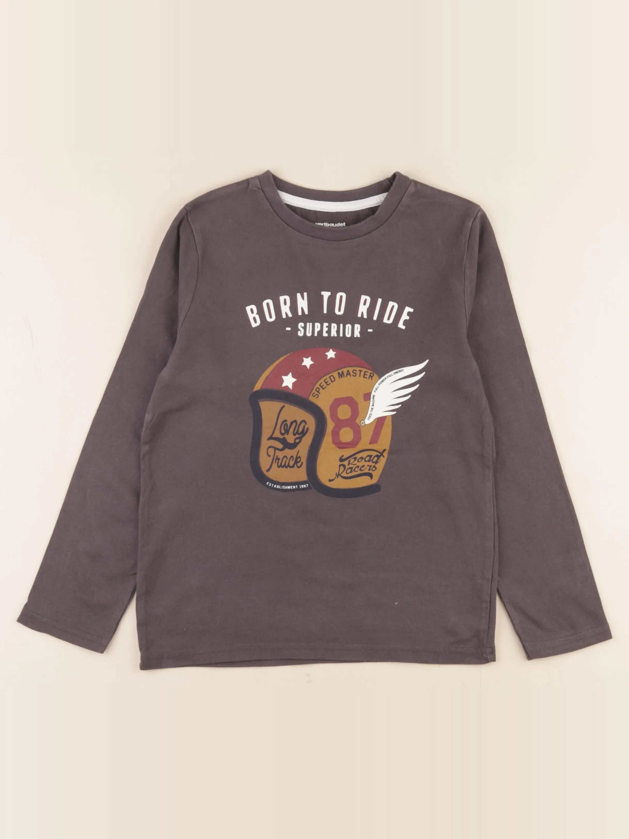 Vertbaudet - tee-shirt gris - 8 ans