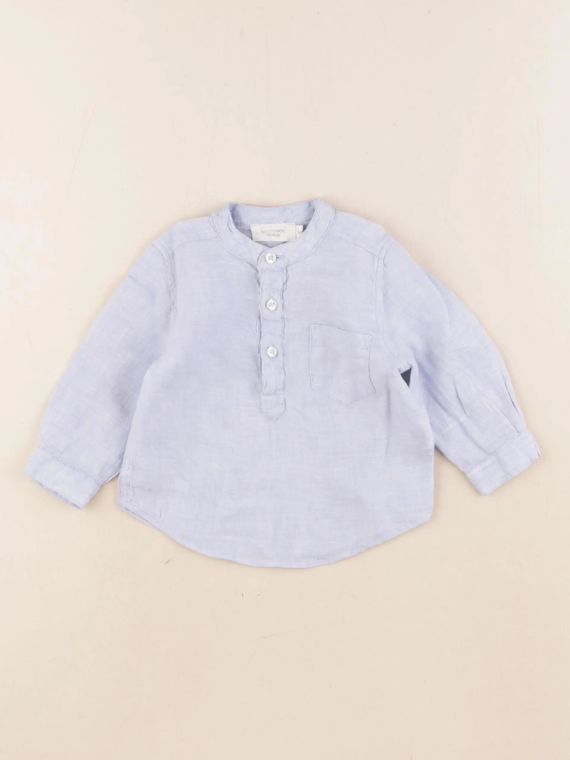 Boutchou - chemise bleu - 6 mois