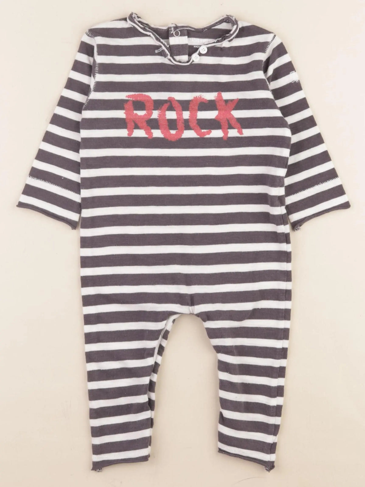 Zadig & Voltaire - pyjama coton gris, blanc - 12 mois