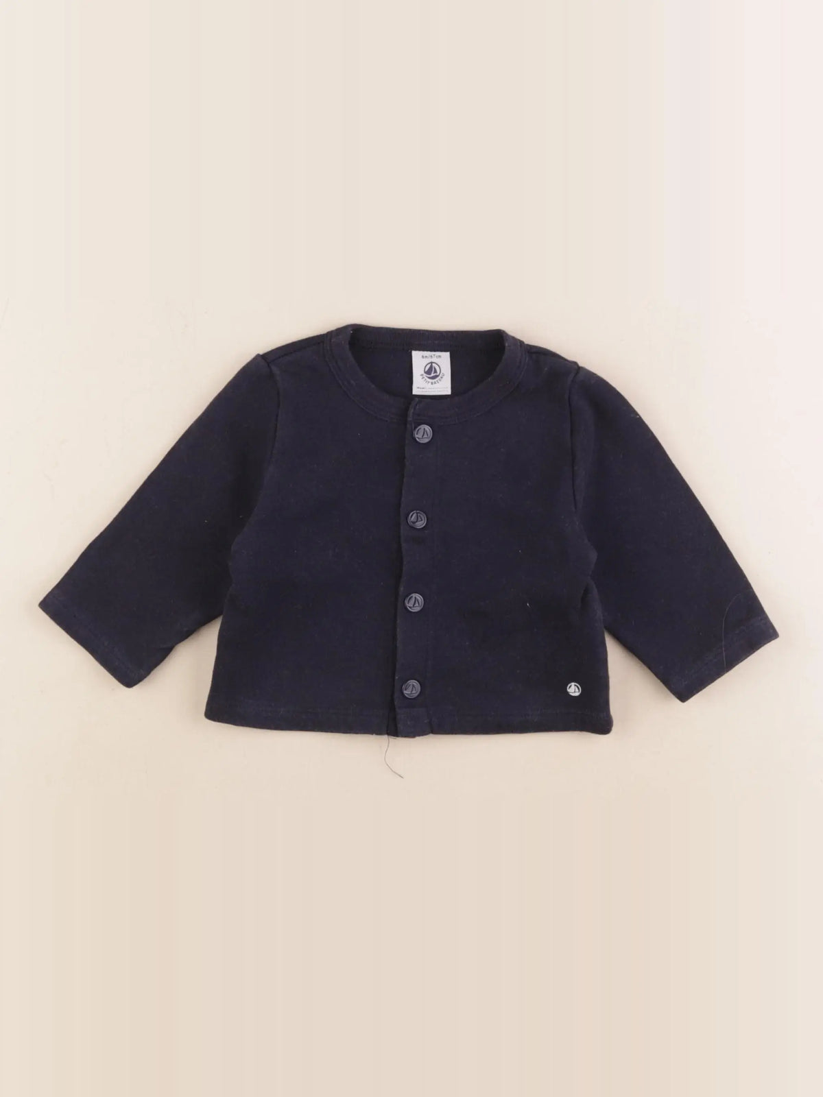 Petit Bateau - gilet bleu - 6 mois