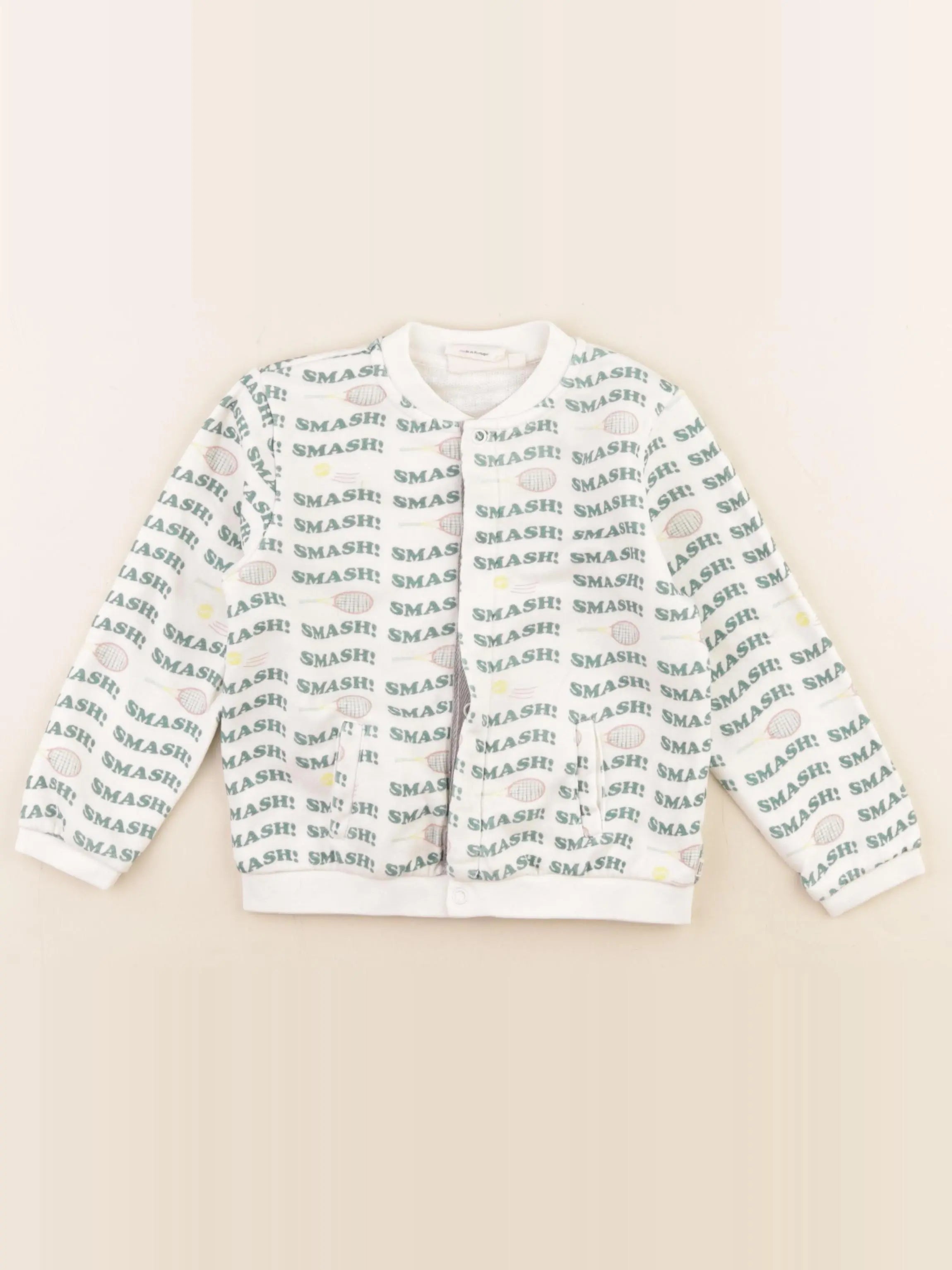 Arsène et les pipelettes - sweat vert, blanc - 36 mois