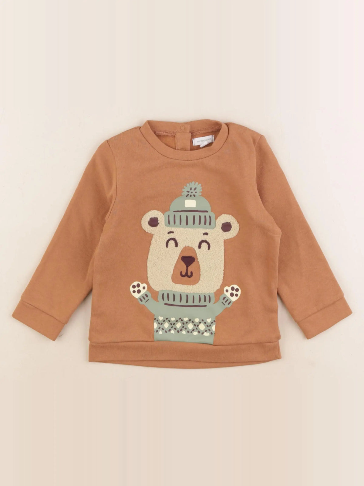 Vertbaudet - sweat marron - 36 mois