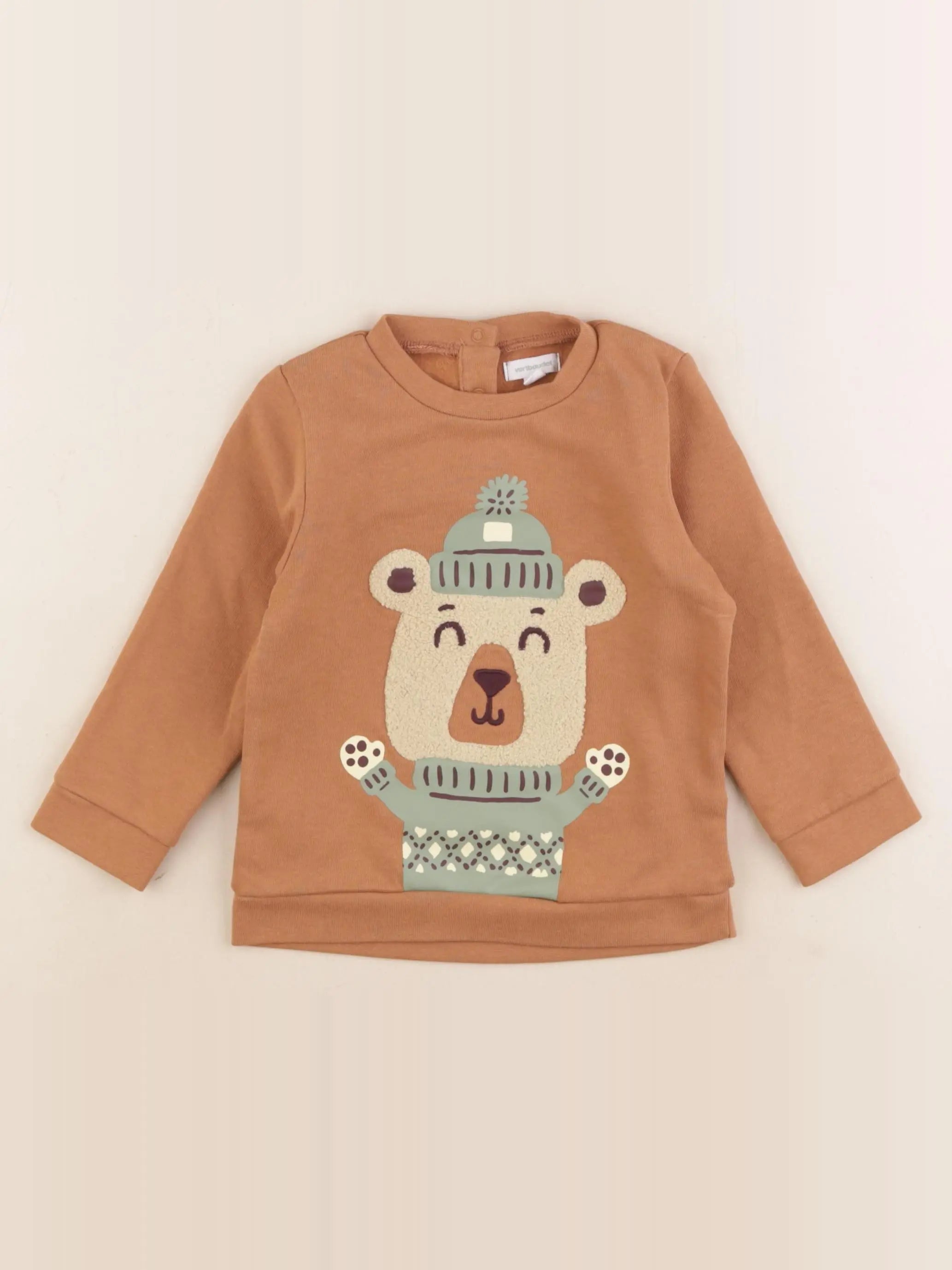 Vertbaudet - sweat marron - 36 mois