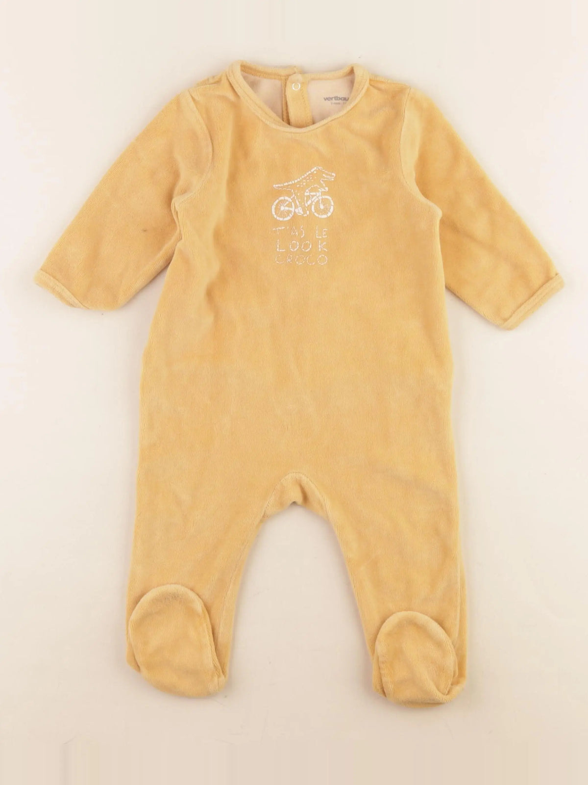 Vertbaudet - pyjama velours jaune - 9 mois