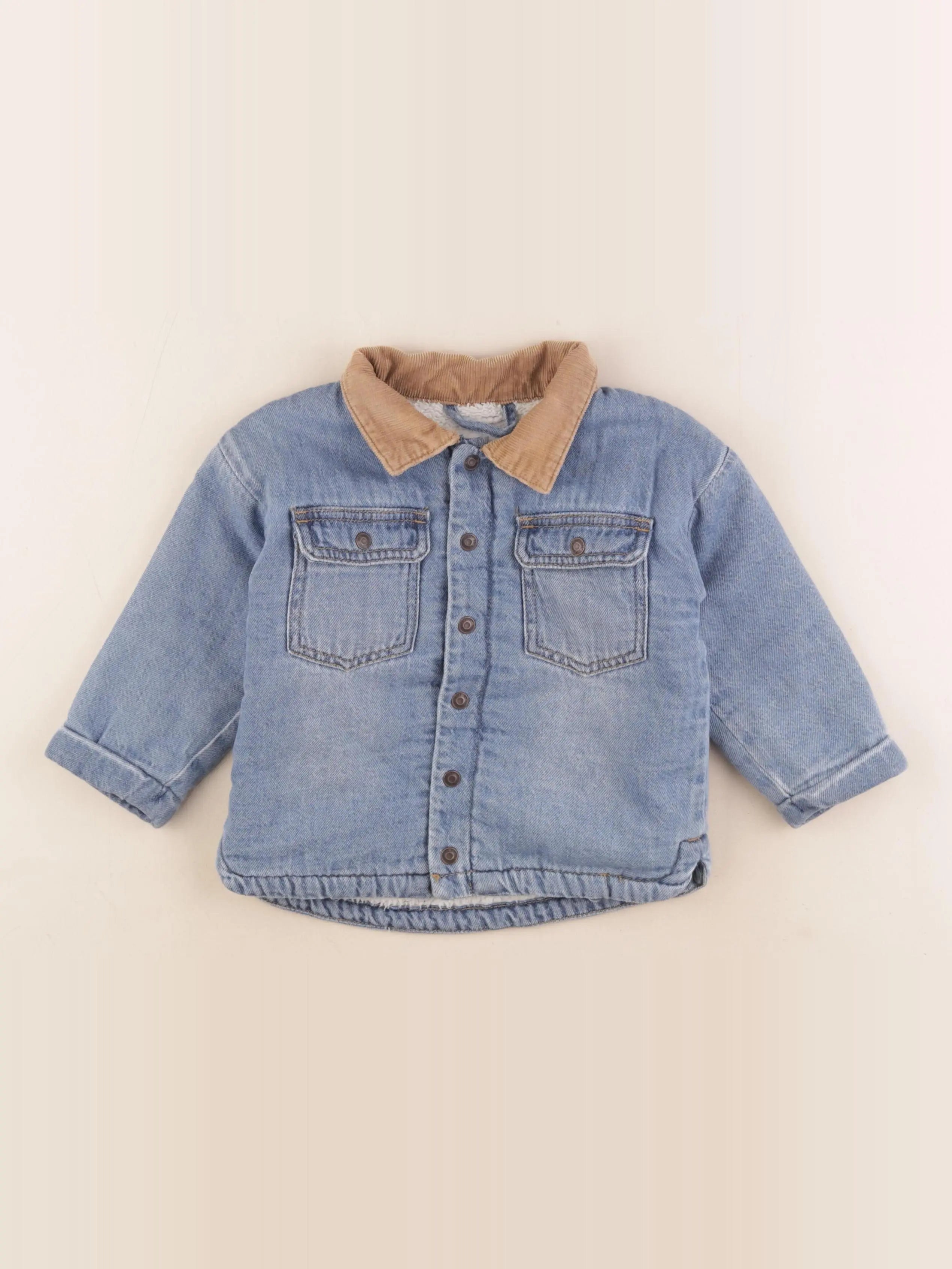 Vertbaudet - veste doublé bleu - 24 mois