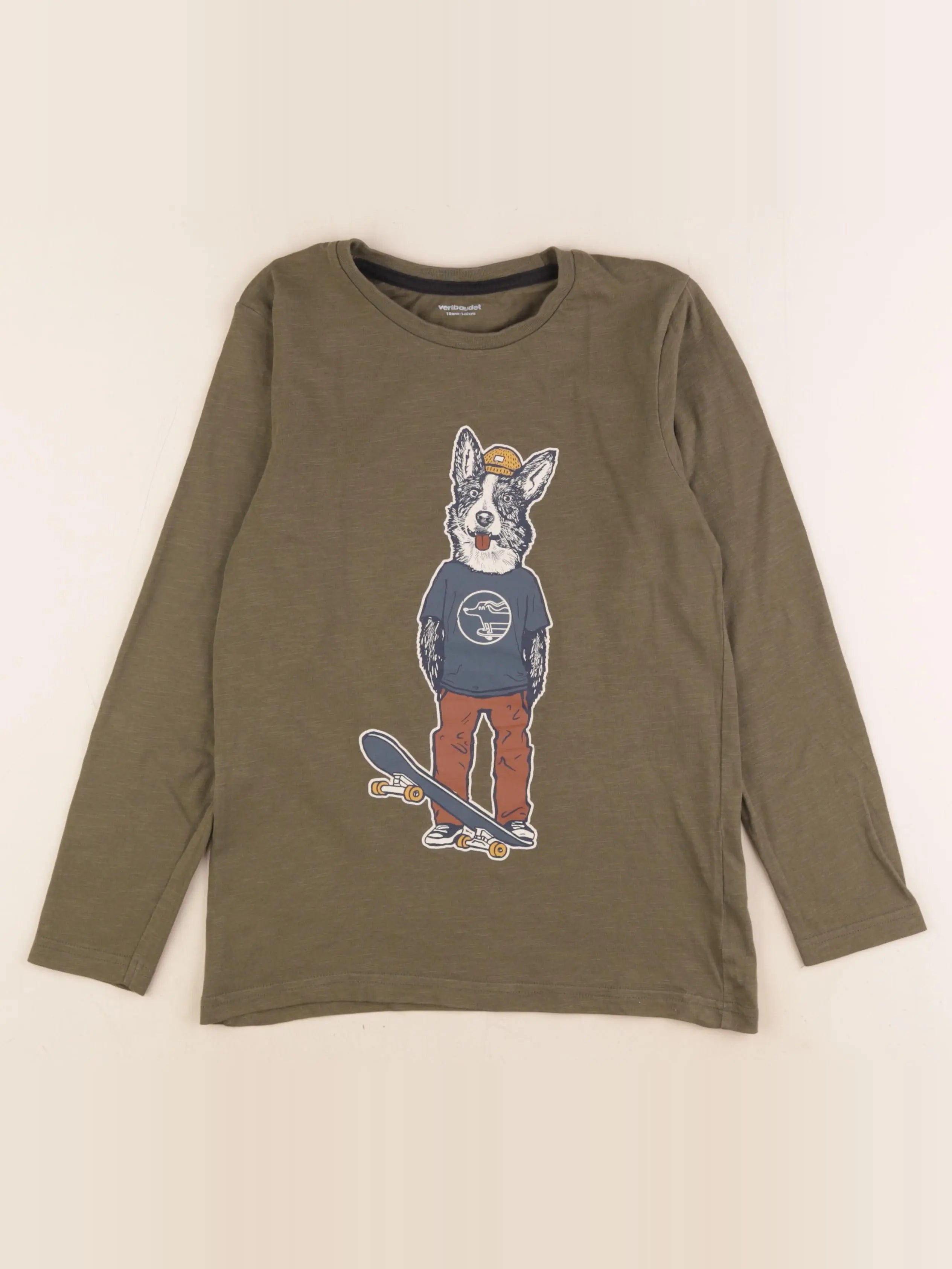 Vertbaudet - tee-shirt vert - 10 ans