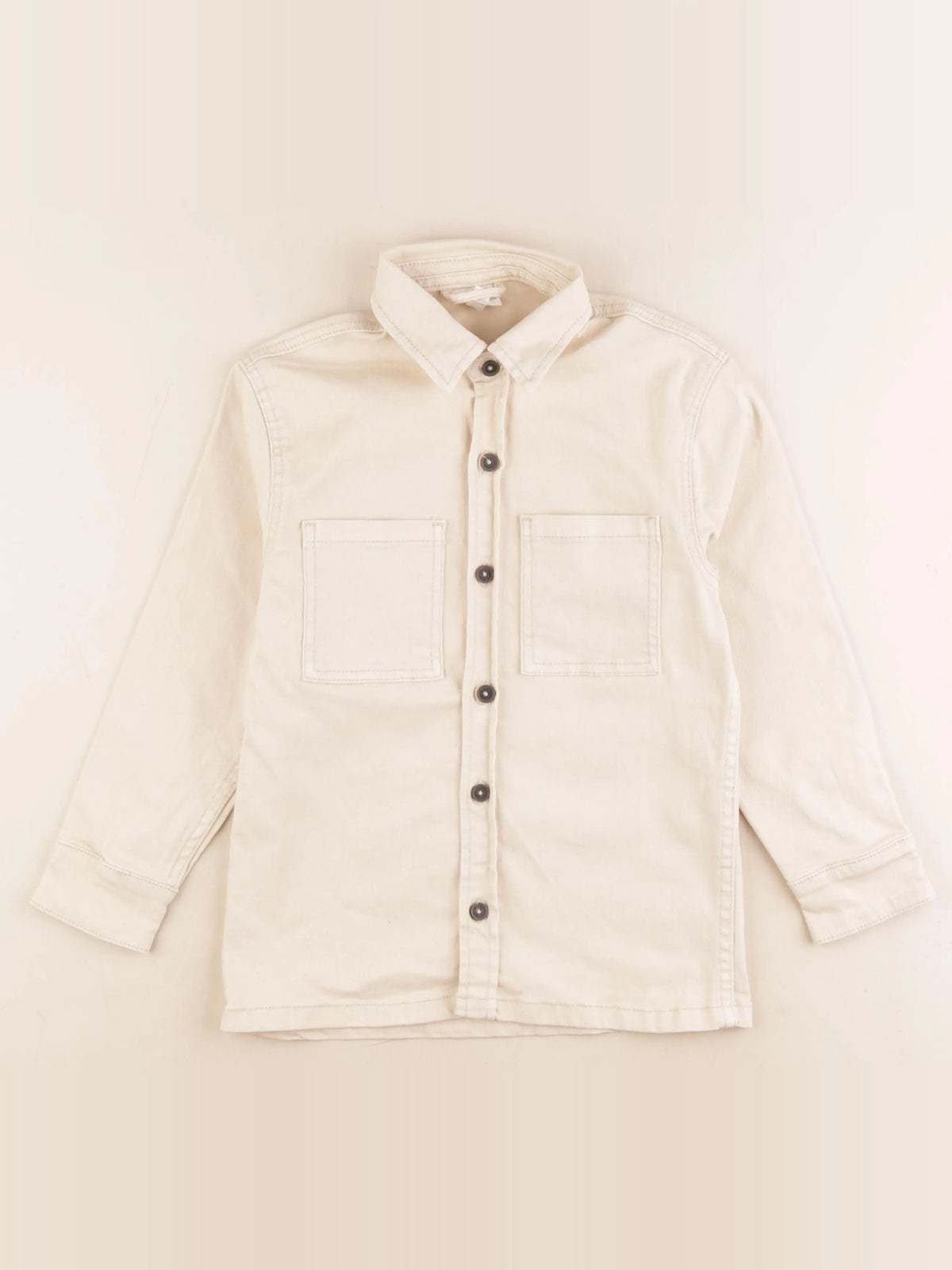 Vertbaudet - sur-chemise imprimé au dos beige - 8 ans