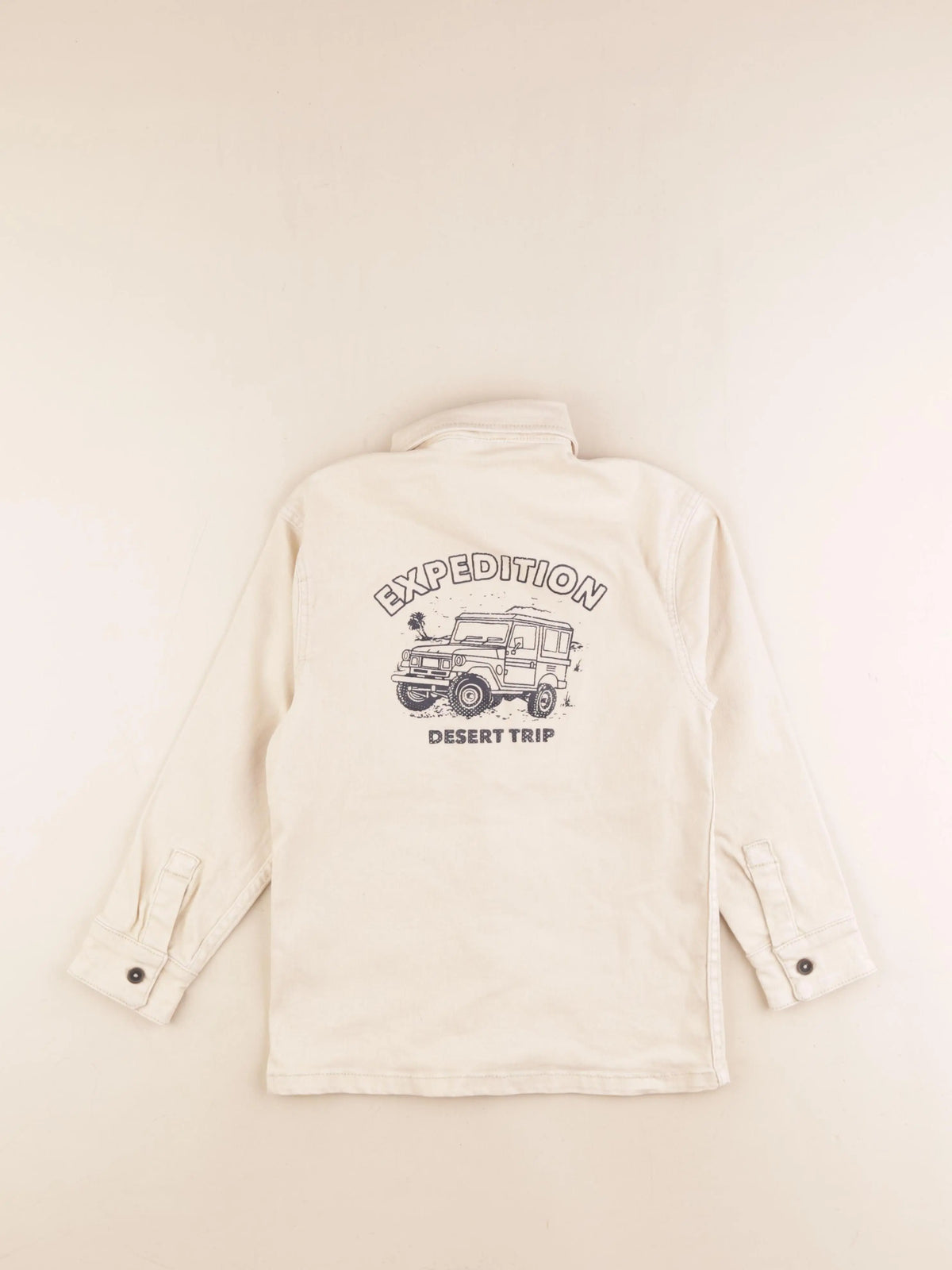 Vertbaudet - sur-chemise imprimé au dos beige - 8 ans