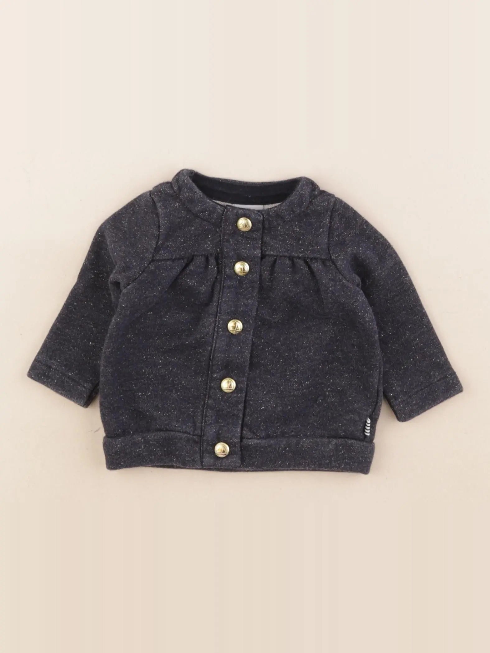 Petit Bateau - sweat bleu, or - 3 mois