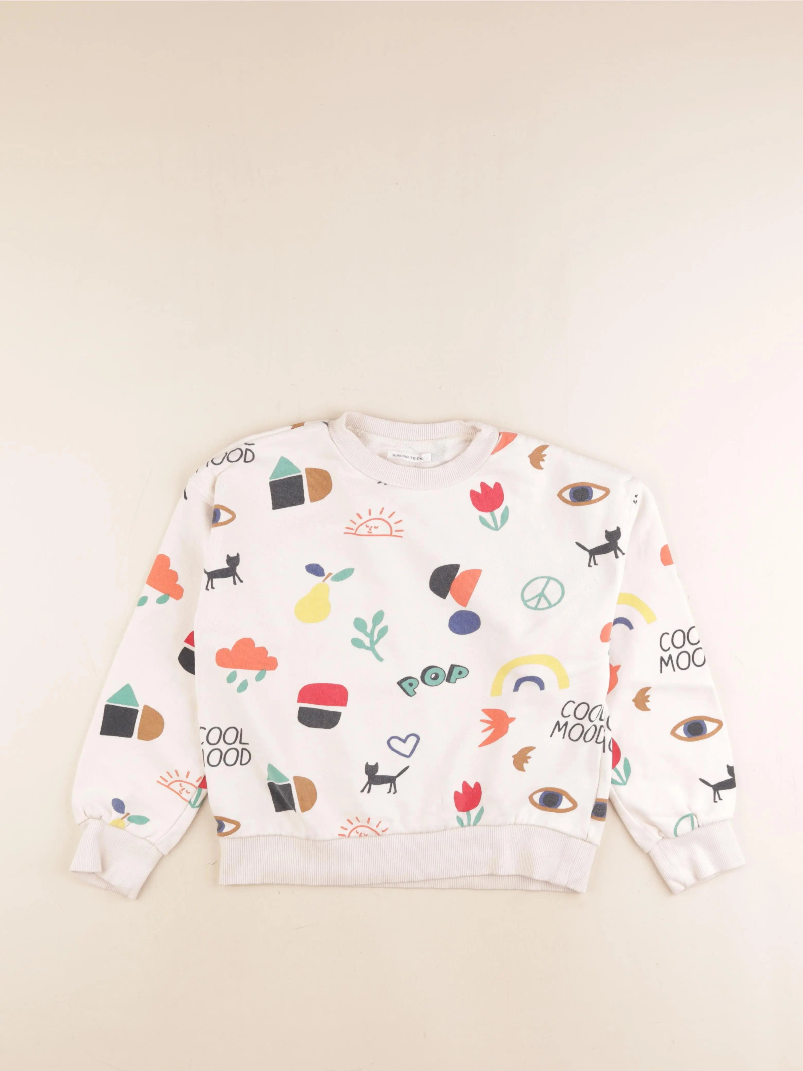 Monoprix - sweat multicolore - 12 ans