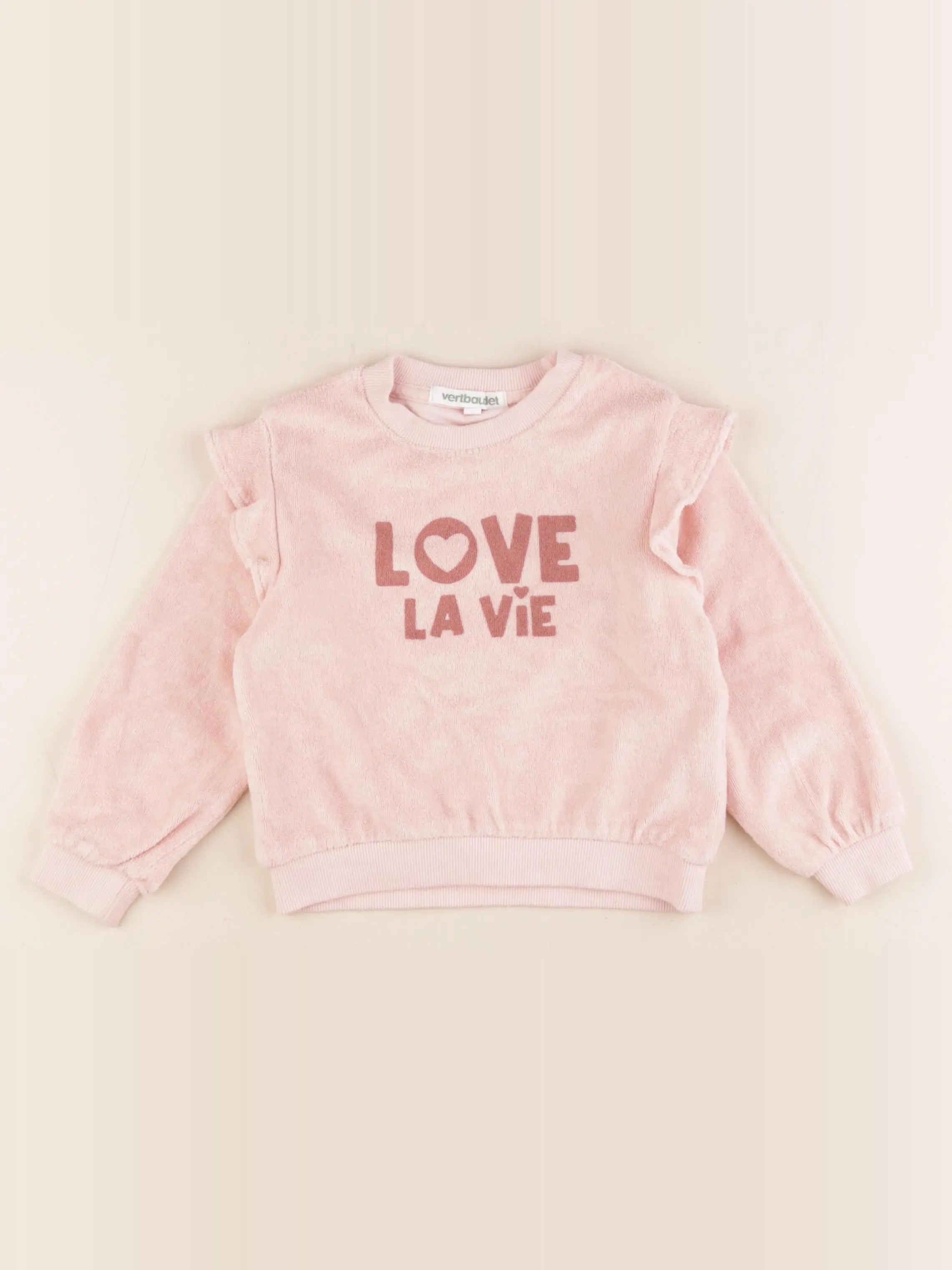 Vertbaudet - sweat rose - 3 ans