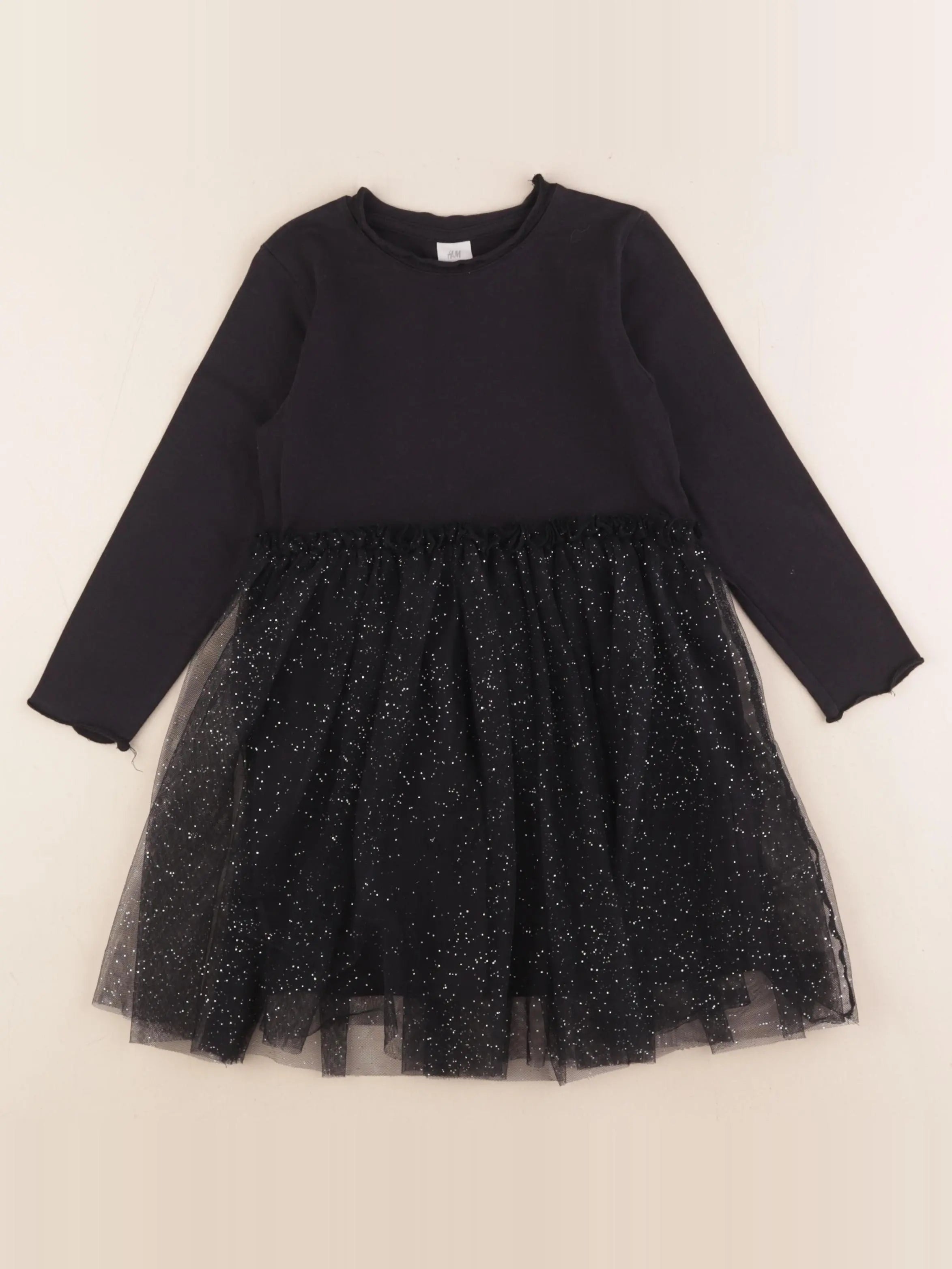 H&M - robe noir, argent - 2/3 ans