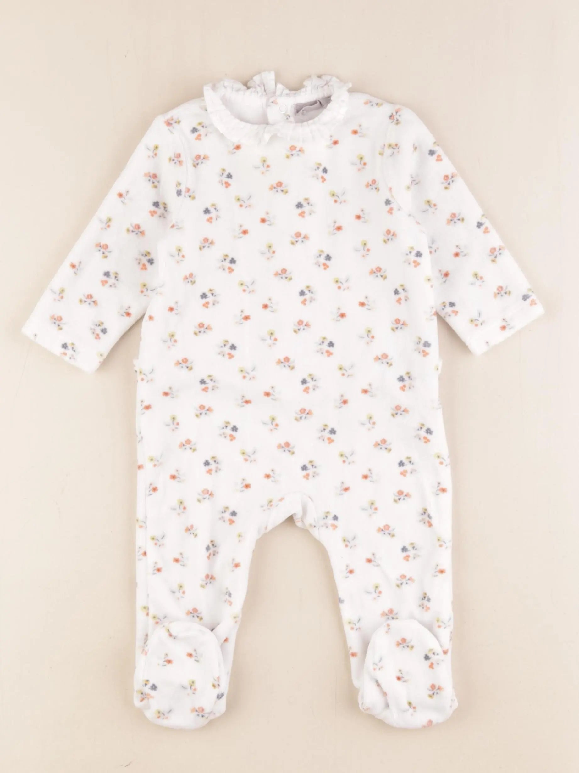 Boutchou - pyjama velours blanc - 6 mois