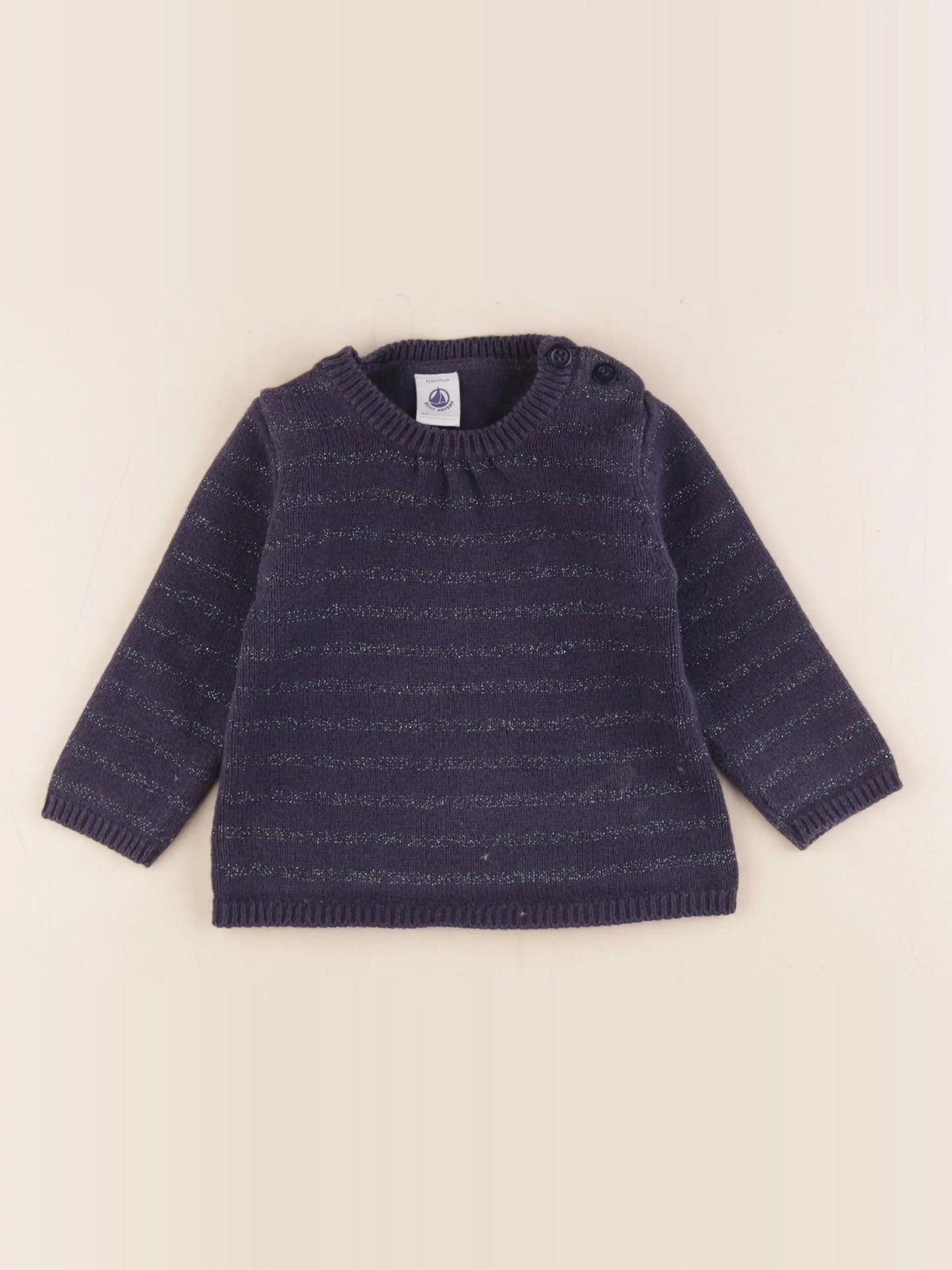 Petit Bateau - pull bleu - 12 mois