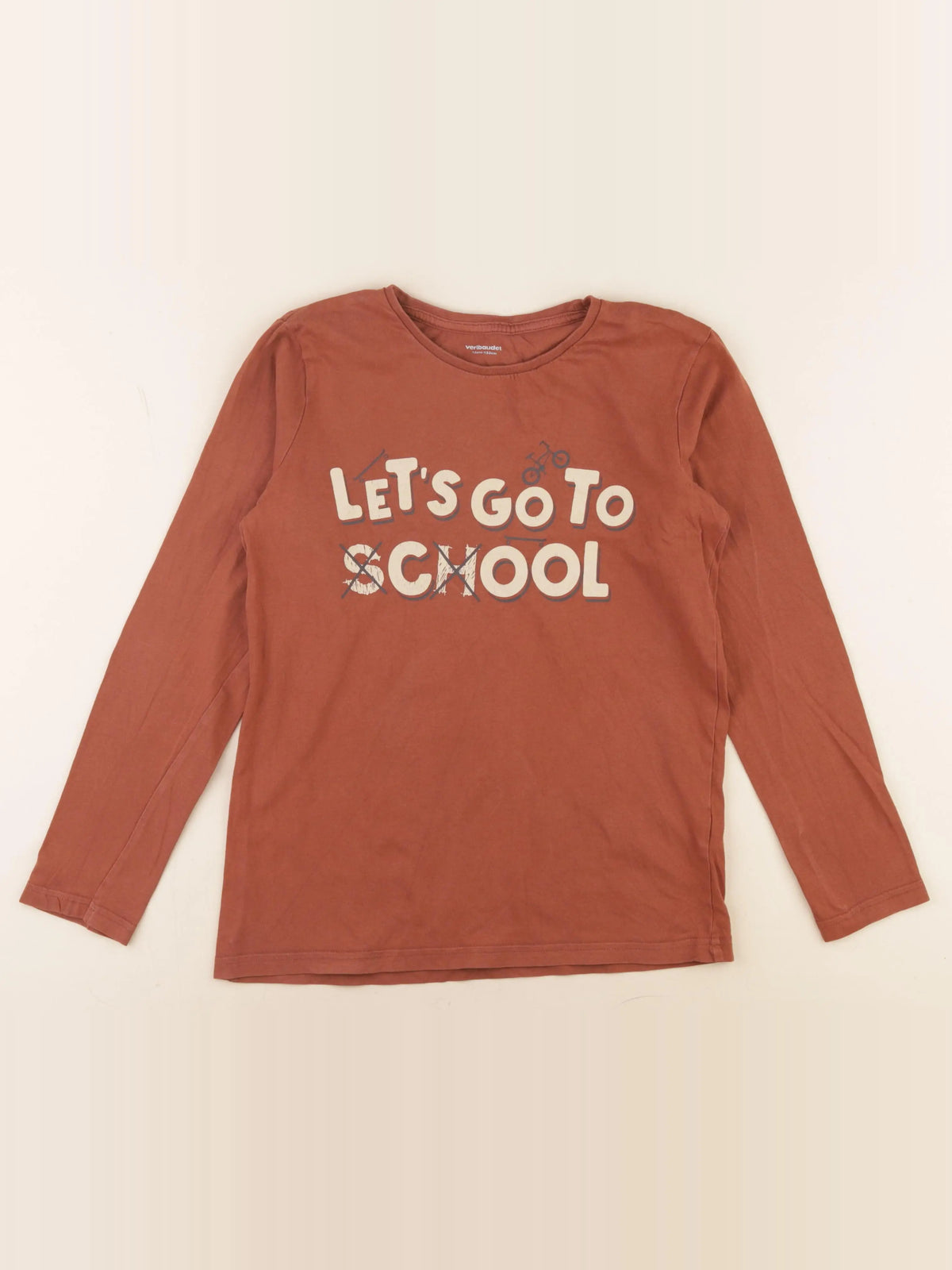 Vertbaudet - tee-shirt marron - 12 ans