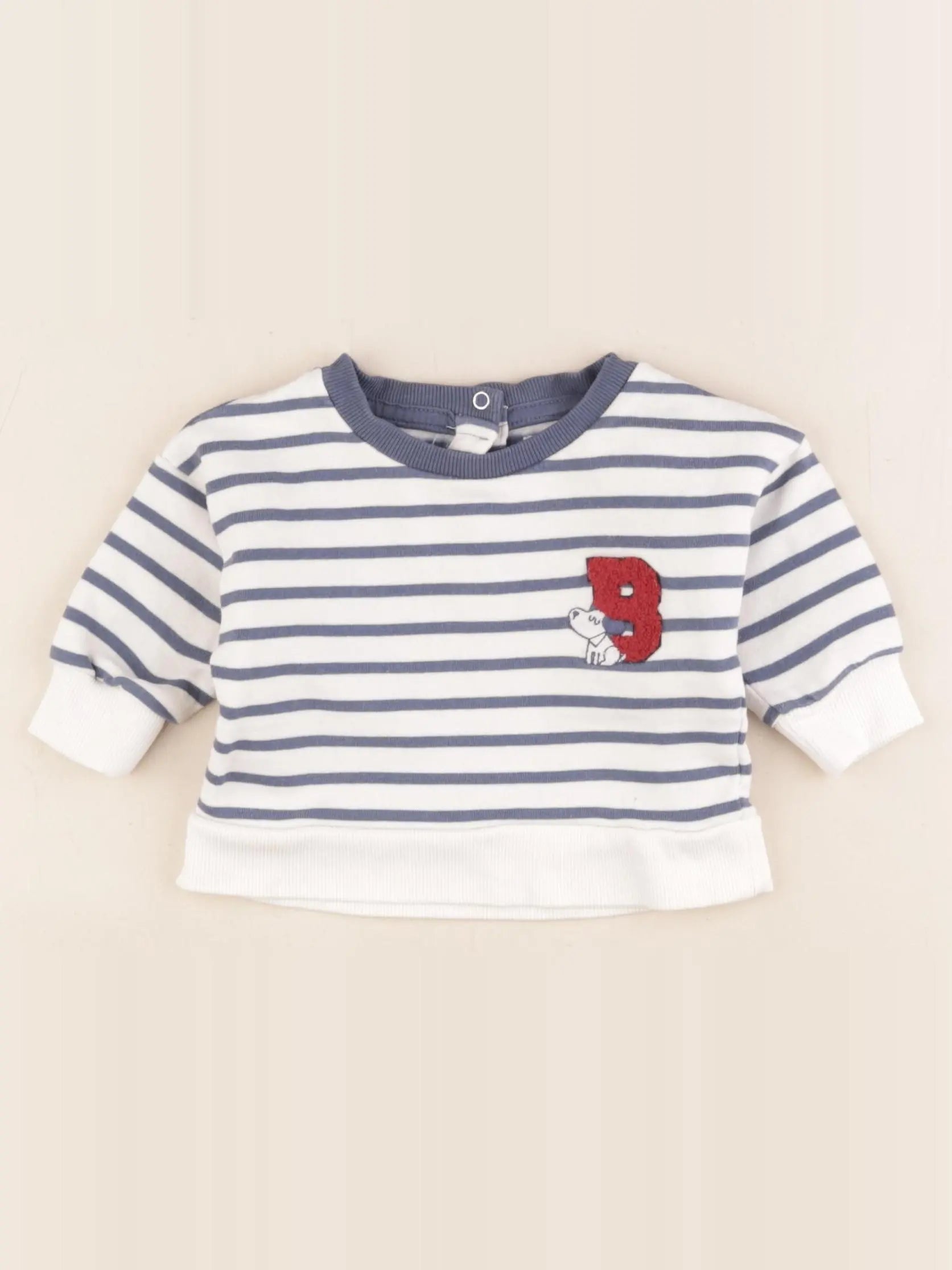 Vertbaudet - sweat bleu - 3 mois