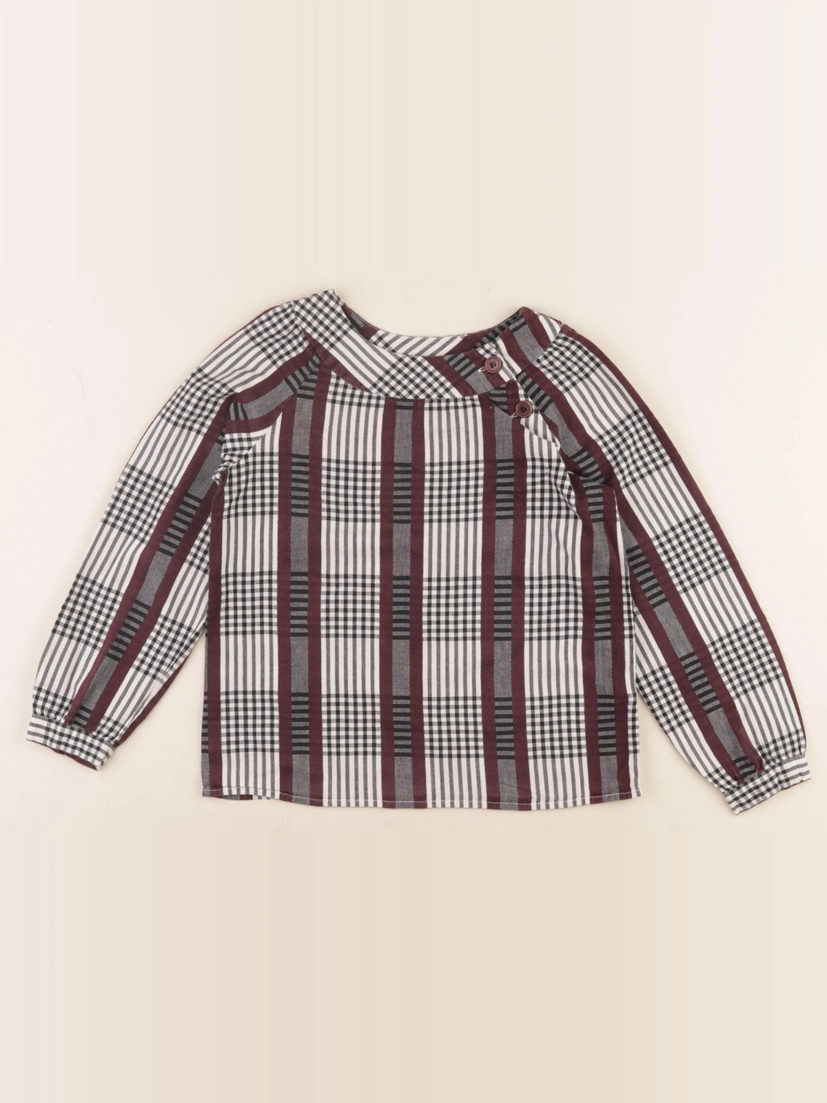 Bonpoint - blouse noir, rouge - 8 ans
