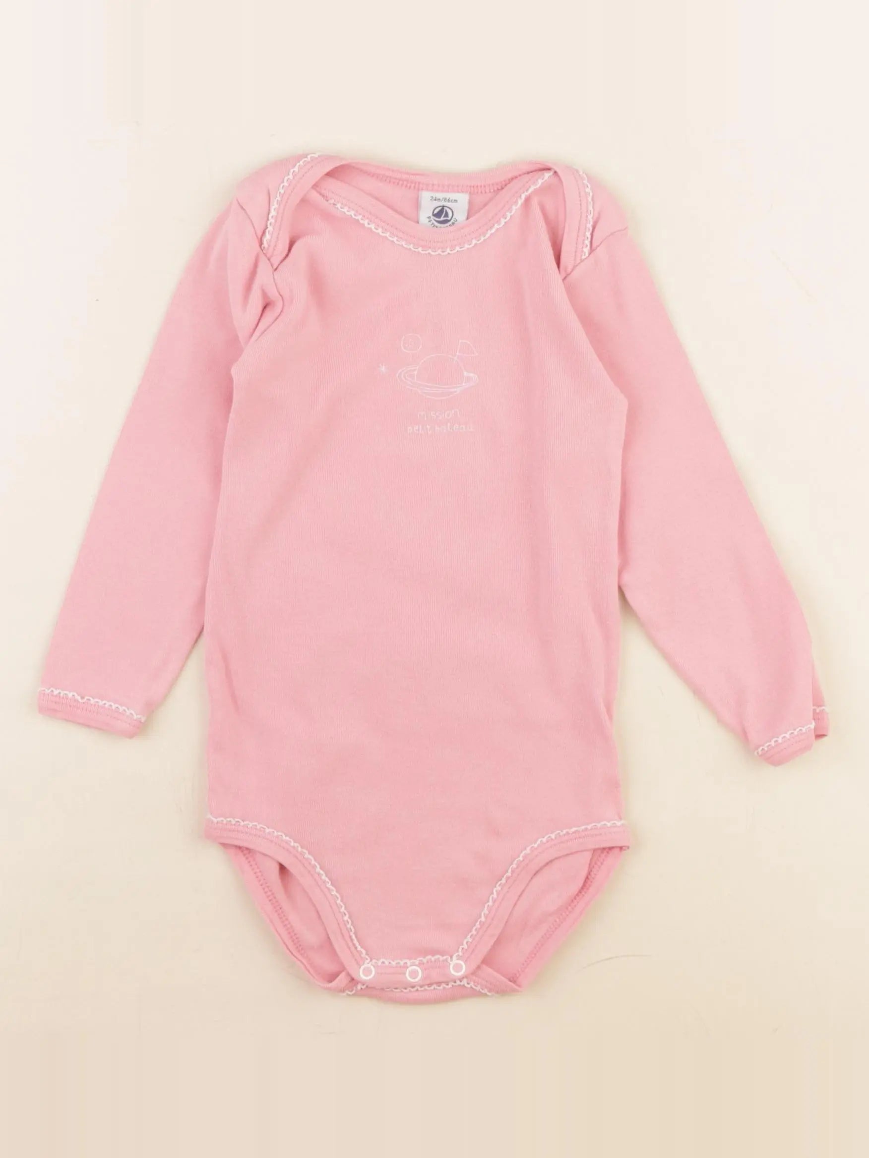 Petit Bateau - body rose - 24 mois