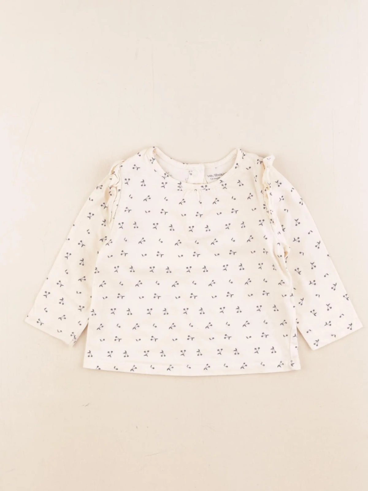 Vertbaudet - tee-shirt beige - 12 mois