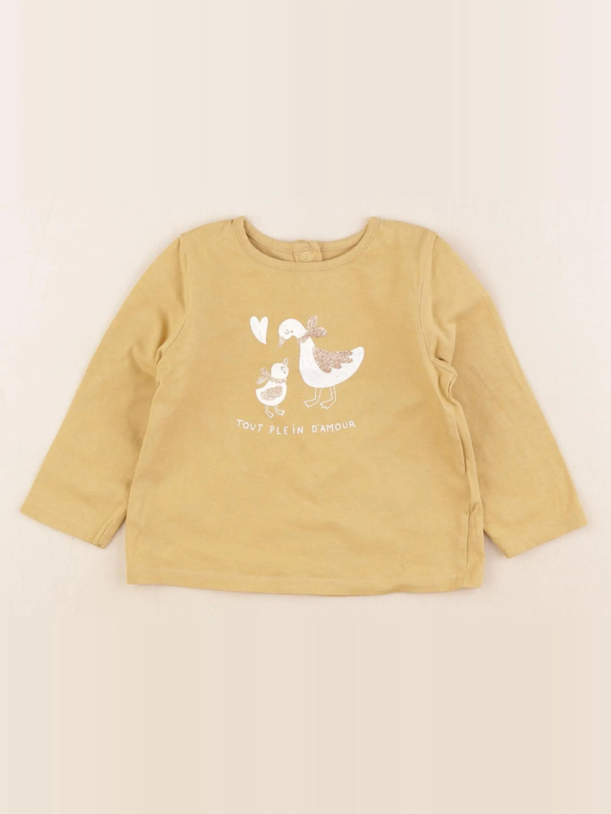 Vertbaudet - tee-shirt jaune - 12 mois
