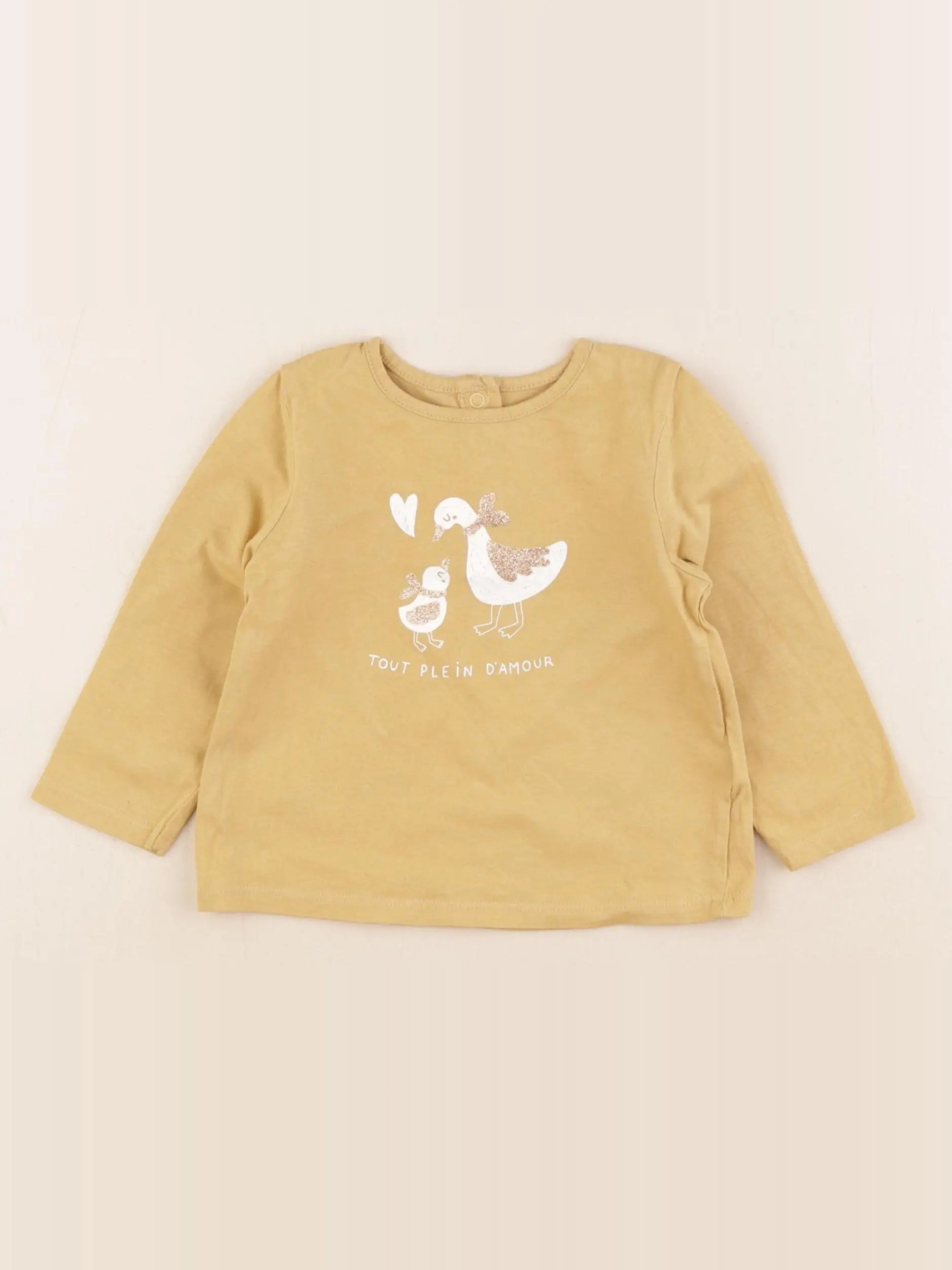 Vertbaudet - tee-shirt jaune - 12 mois