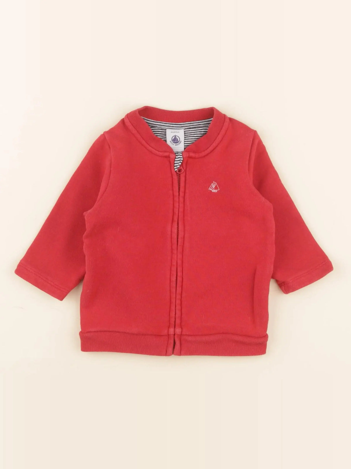 Petit Bateau - sweat rouge - 6 mois