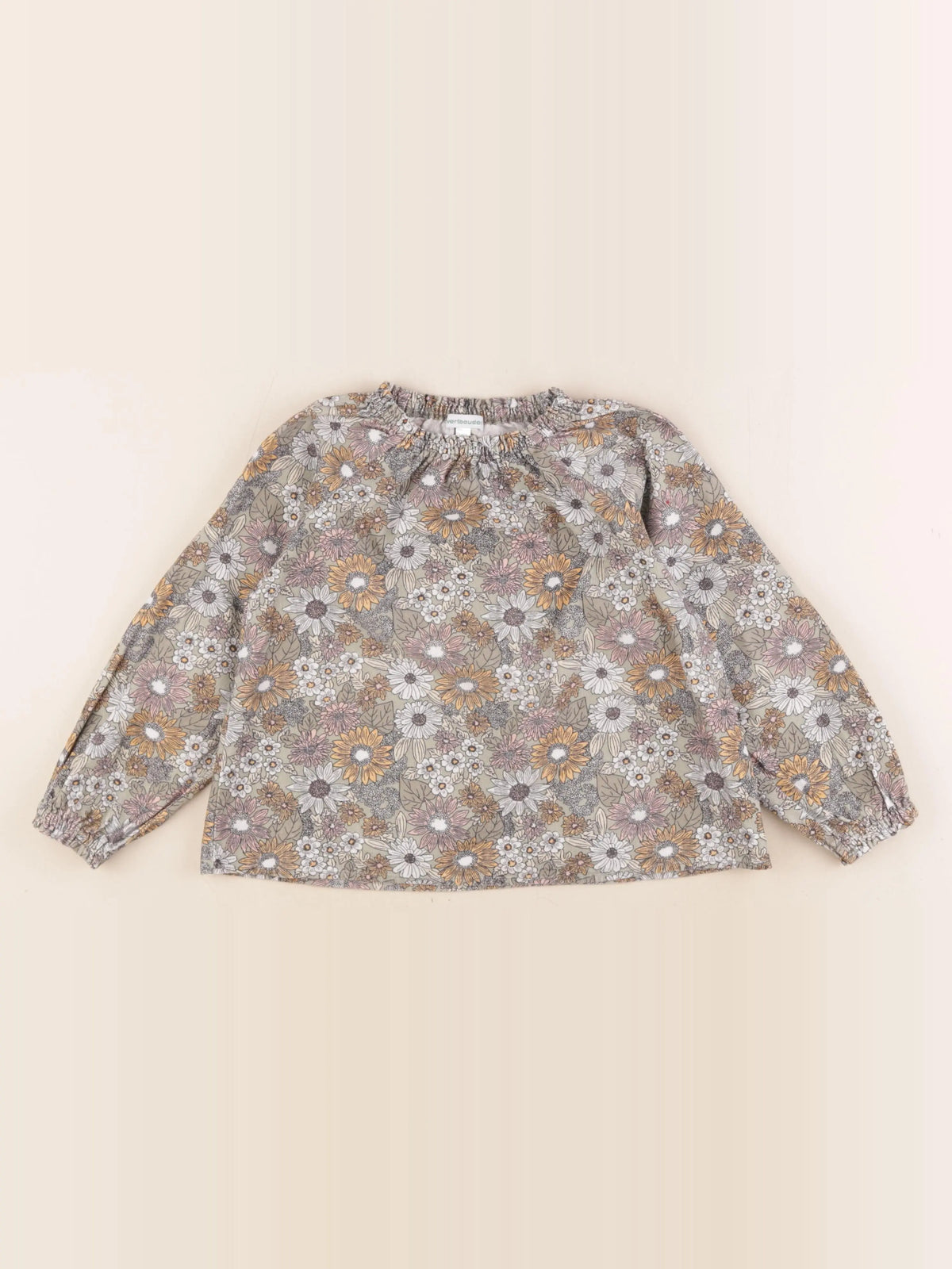 Vertbaudet - blouse velours multicolore - 7 ans