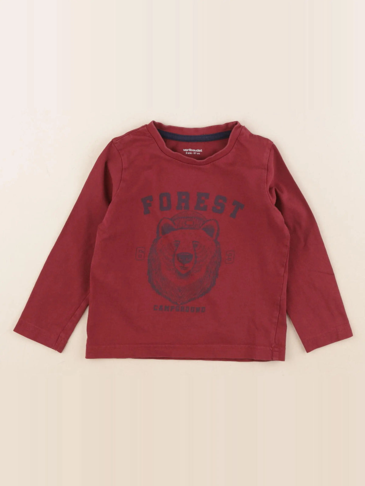 Vertbaudet - tee-shirt rouge - 3 ans