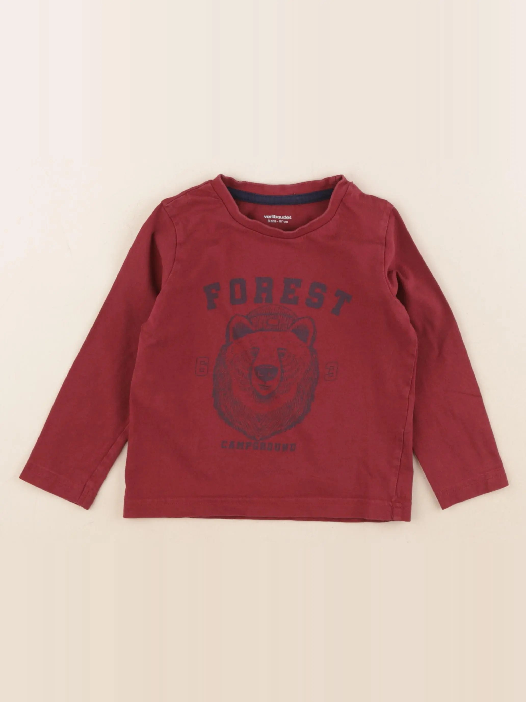 Vertbaudet - tee-shirt rouge - 3 ans