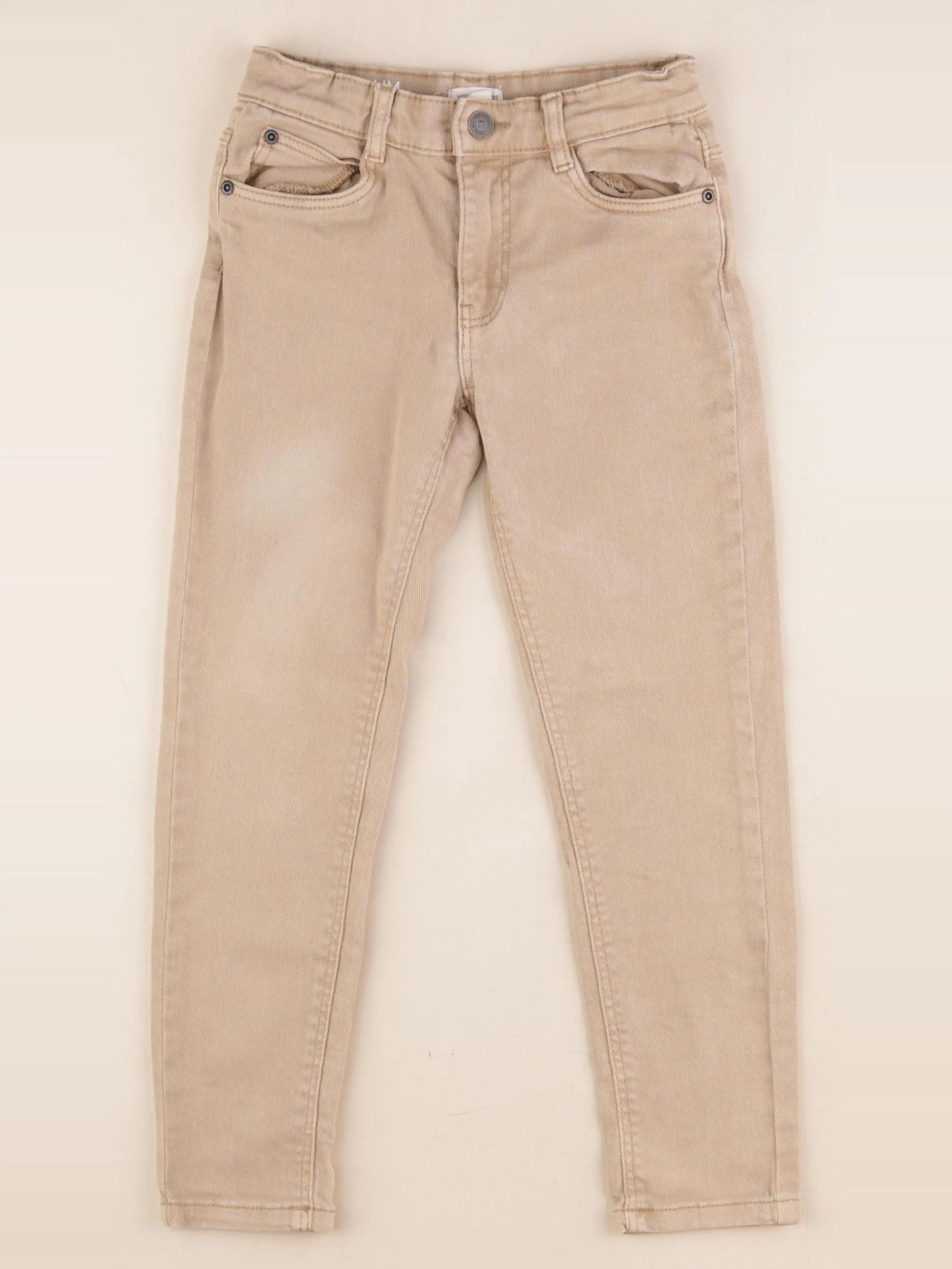 Vertbaudet - jean beige - 7 ans