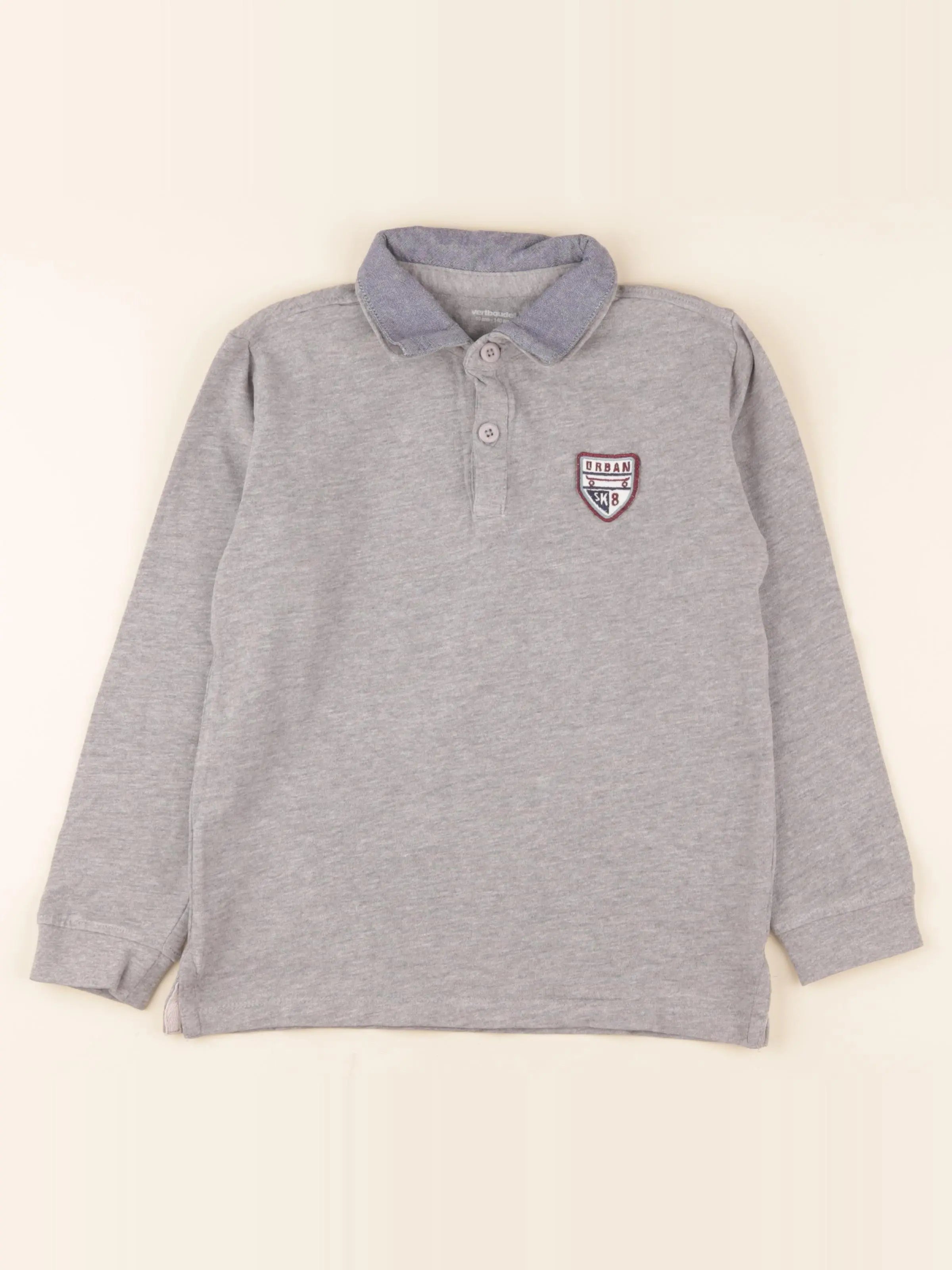 Vertbaudet - polo gris - 10 ans