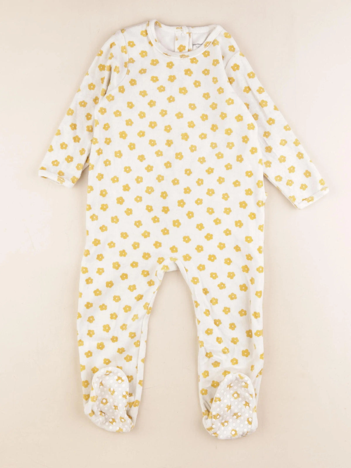 Vertbaudet - pyjama velours jaune - 3 ans