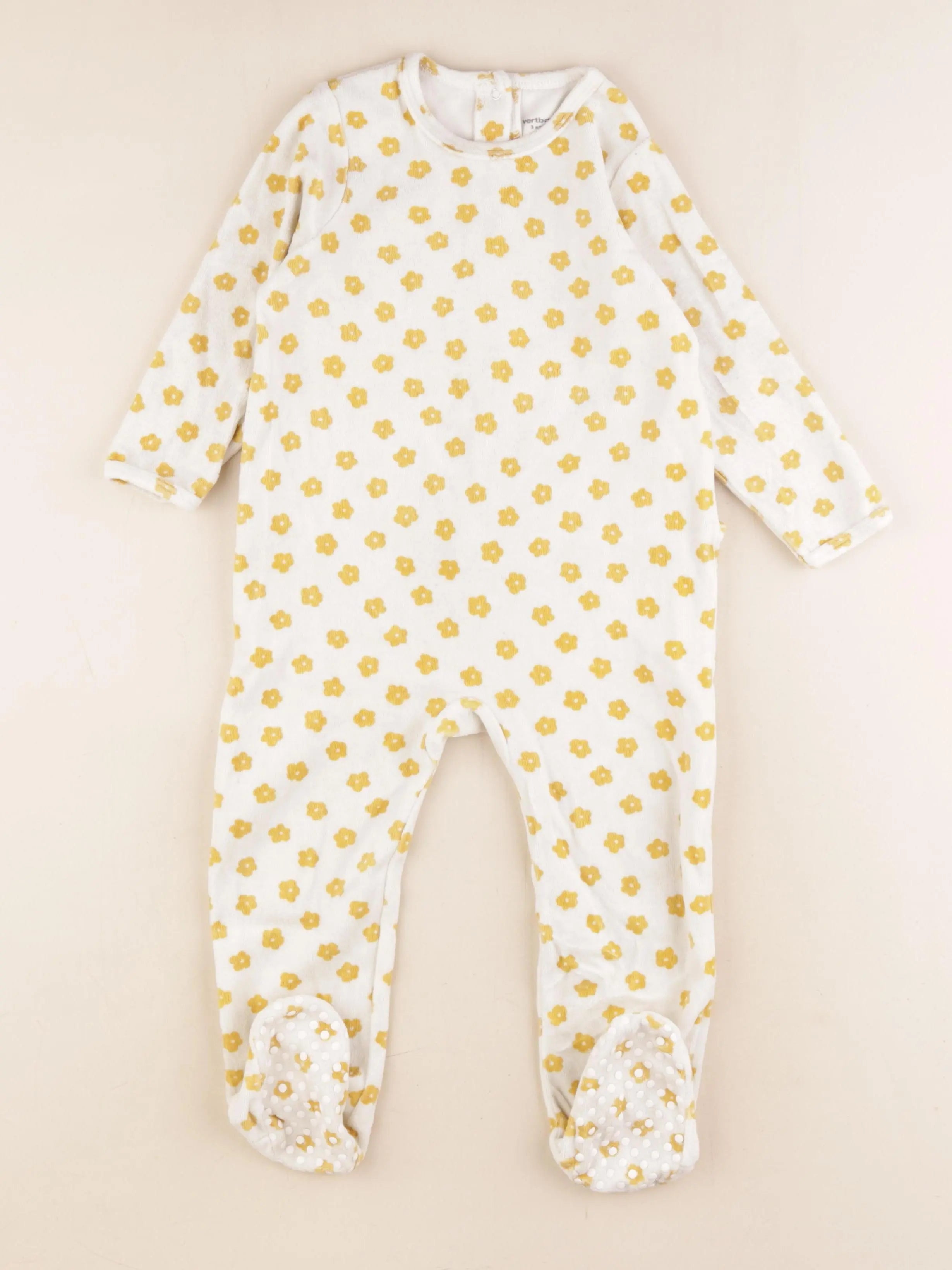 Vertbaudet - pyjama velours jaune - 3 ans