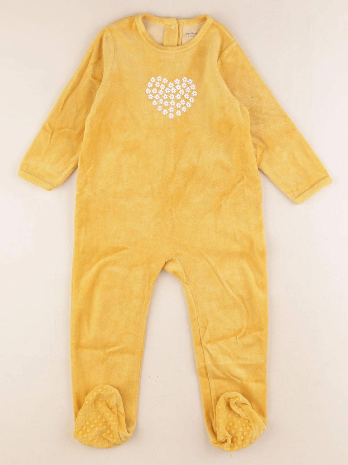 Vertbaudet - pyjama velours jaune - 3 ans