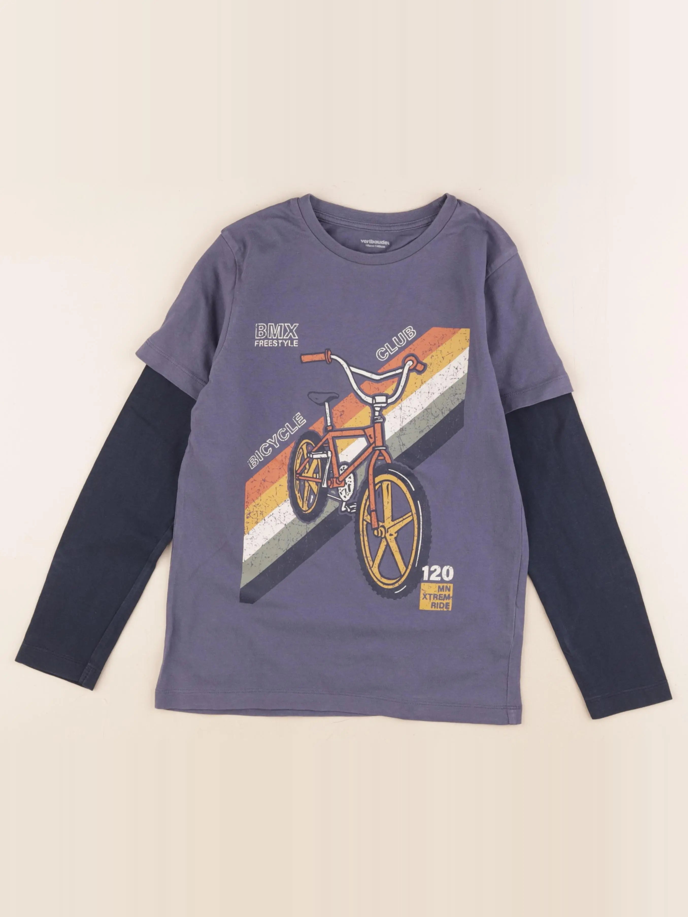 Vertbaudet - tee-shirt bleu - 10 ans