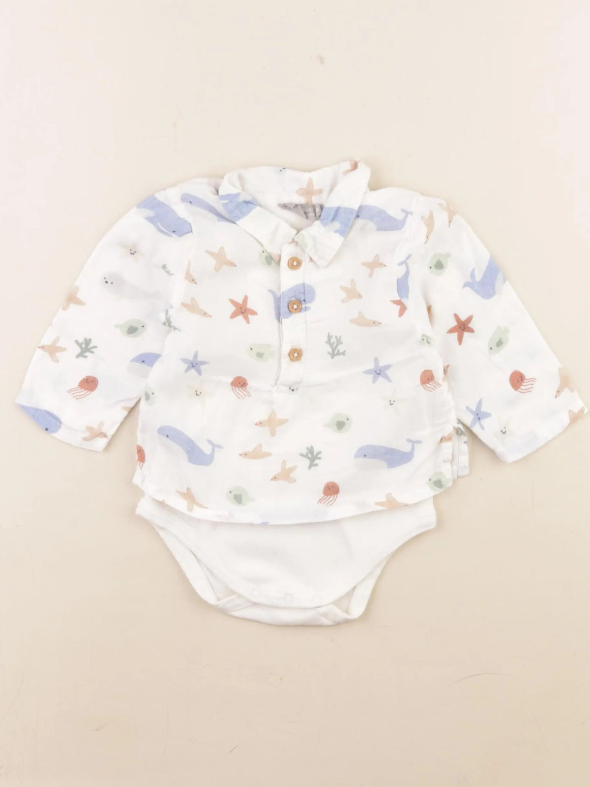 Boutchou - body chemise multicolore - 6 mois