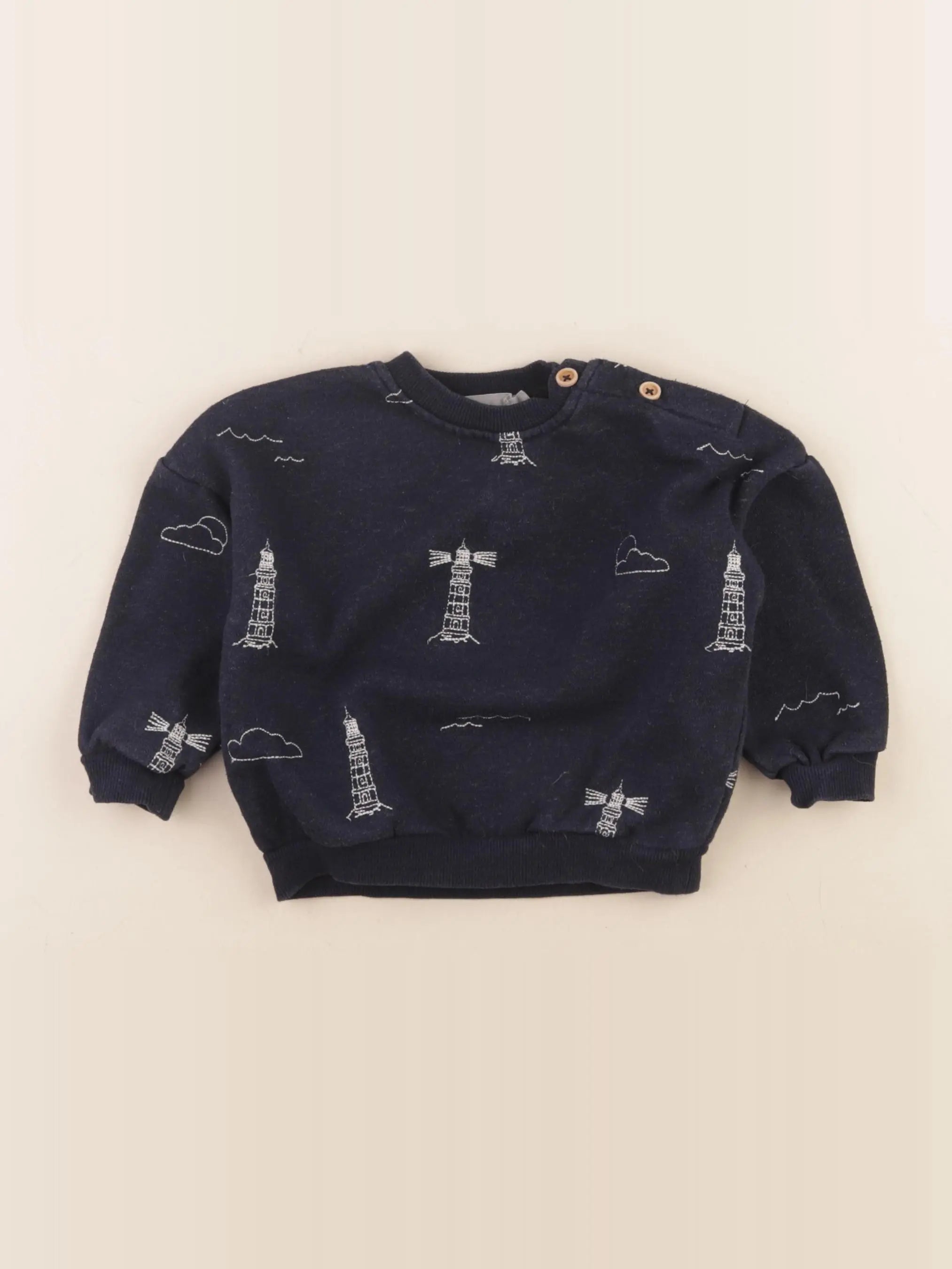 Boutchou - sweat bleu - 12 mois