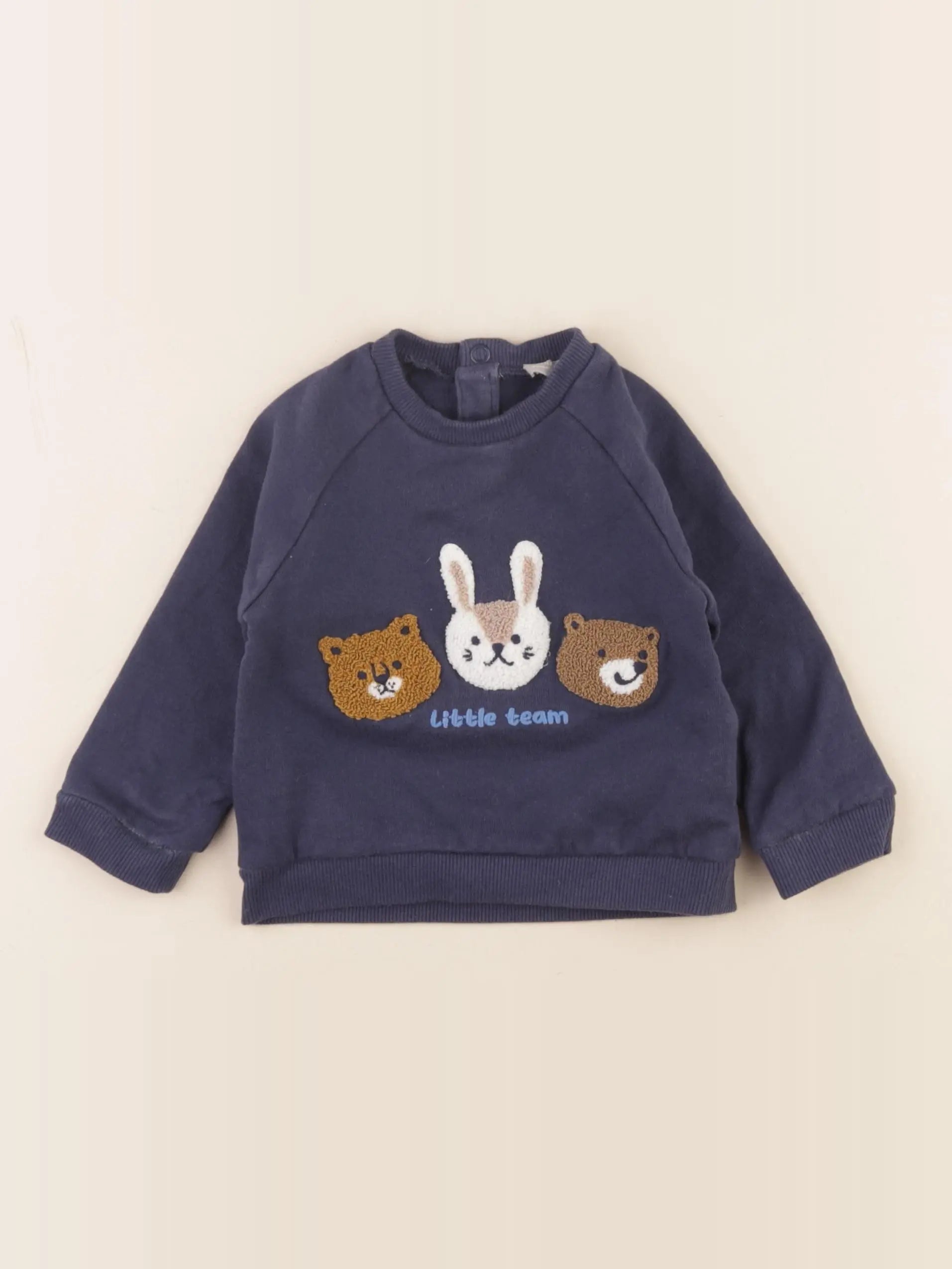 Boutchou - sweat bleu - 12 mois
