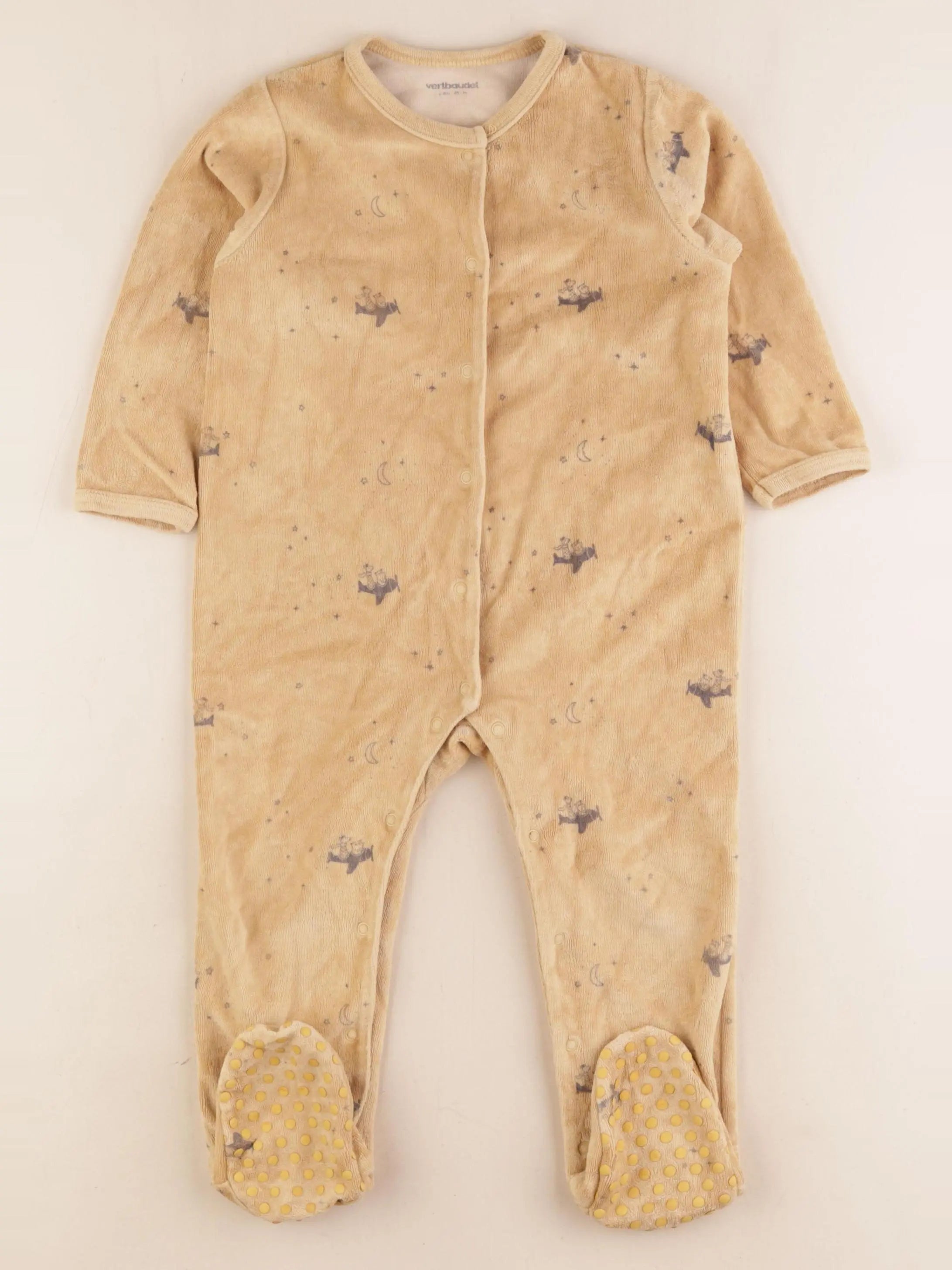 Vertbaudet - pyjama velours jaune - 2 ans