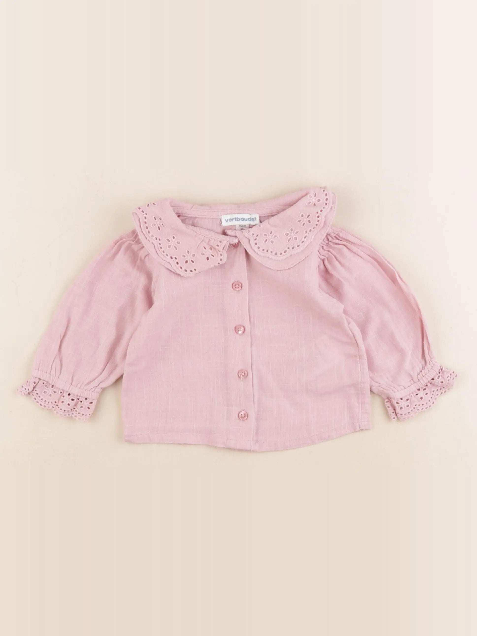 Vertbaudet - blouse rose - 3 mois