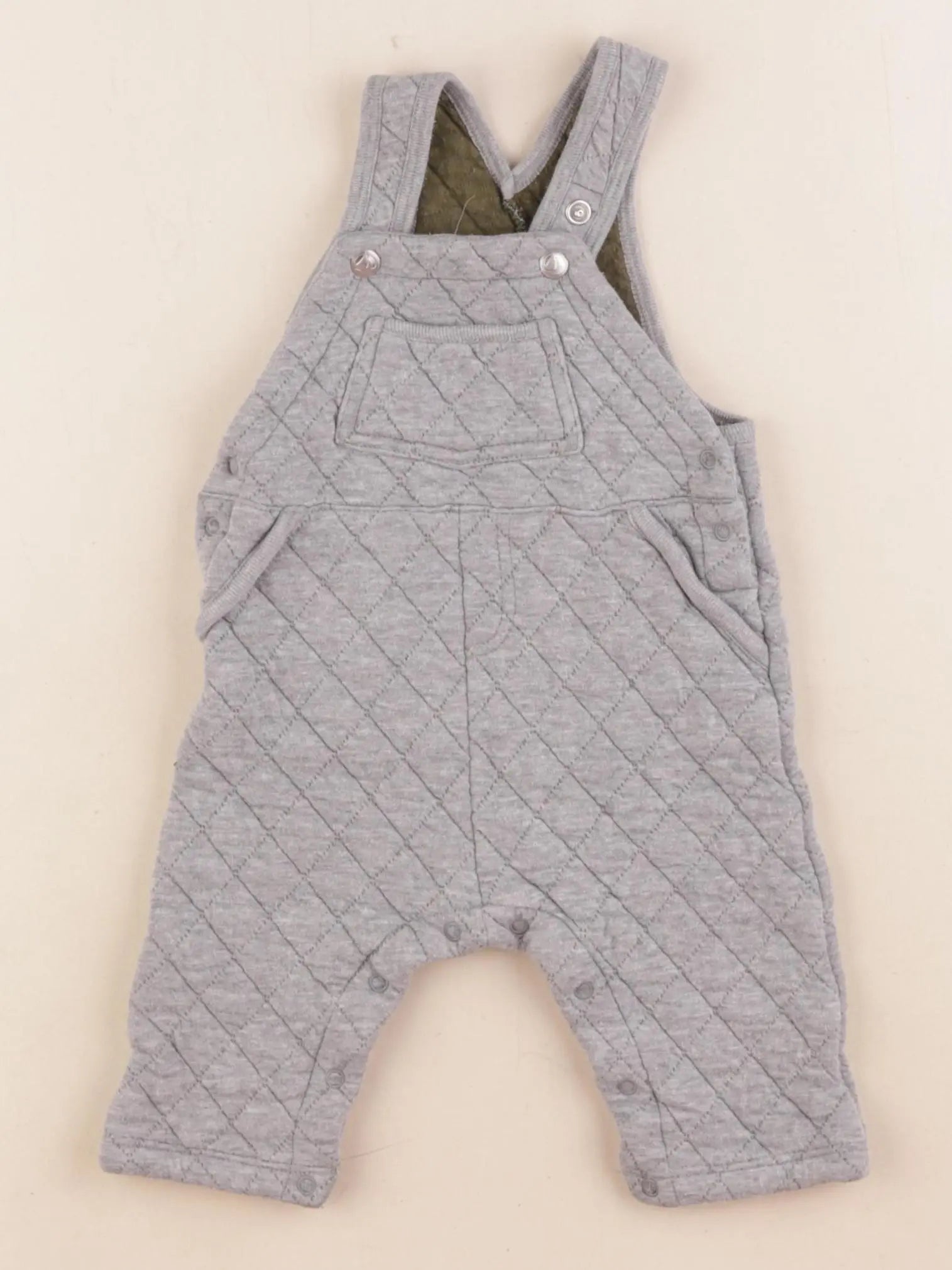Petit Bateau - salopette gris - 6 mois