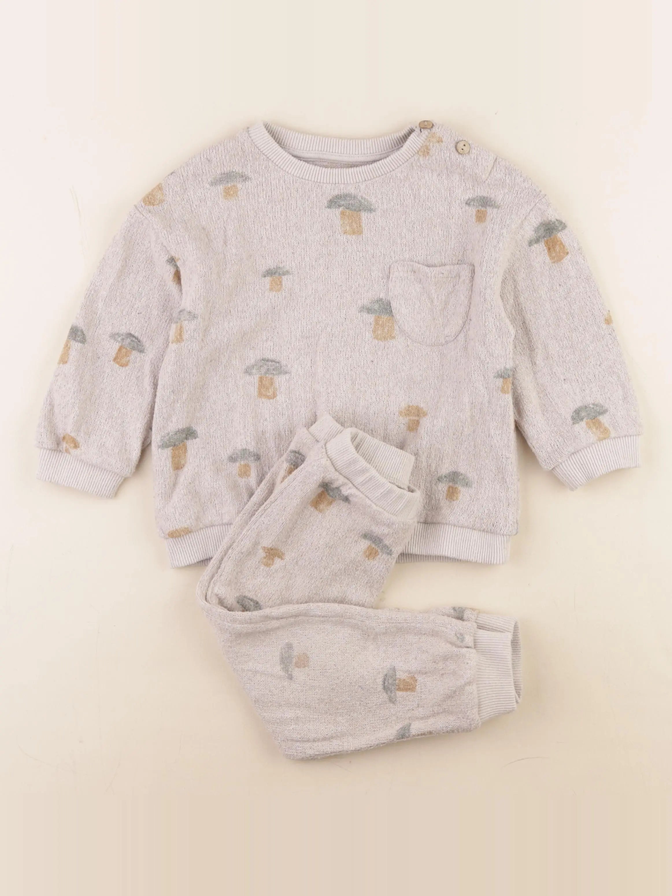Play Up - pyjama coton gris - 36 mois