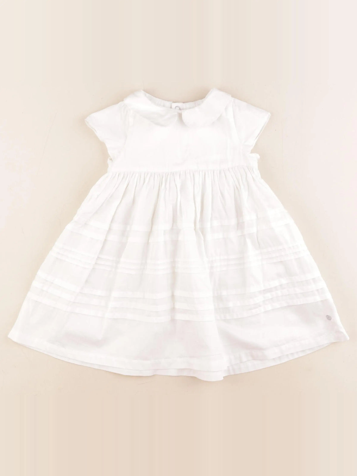 Petit Bateau - robe blanc - 18 mois