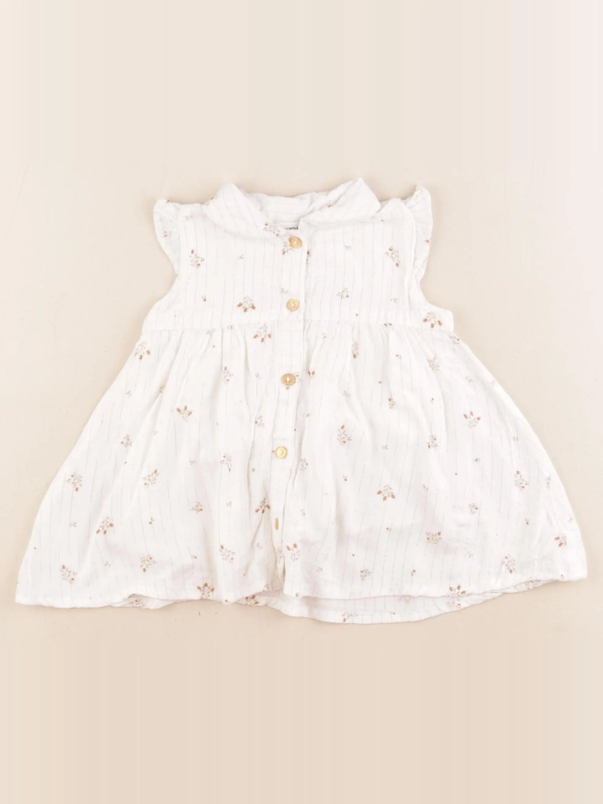 Bouchara - robe or, blanc - 6 mois