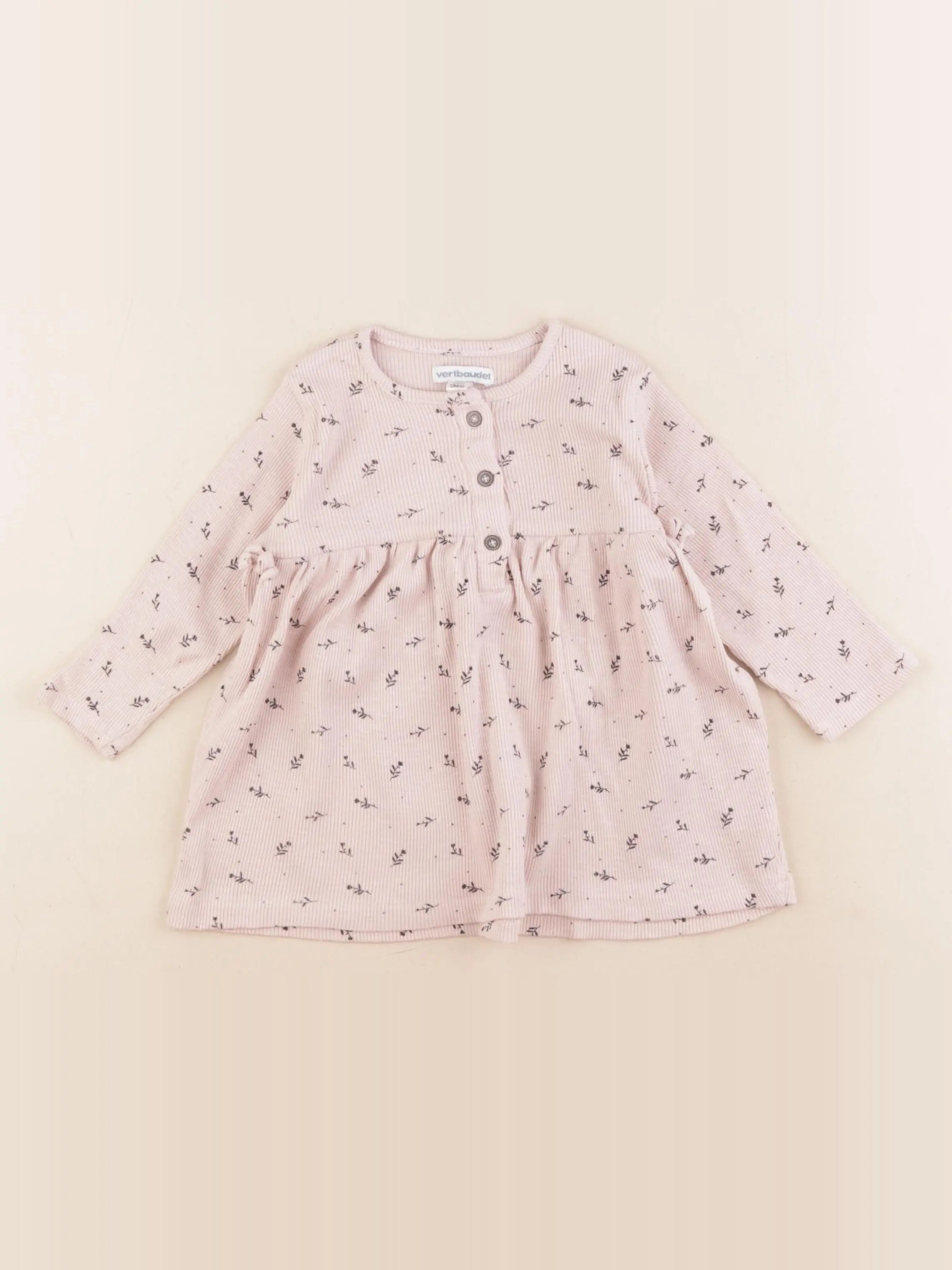 Vertbaudet - robe rose - 12 mois